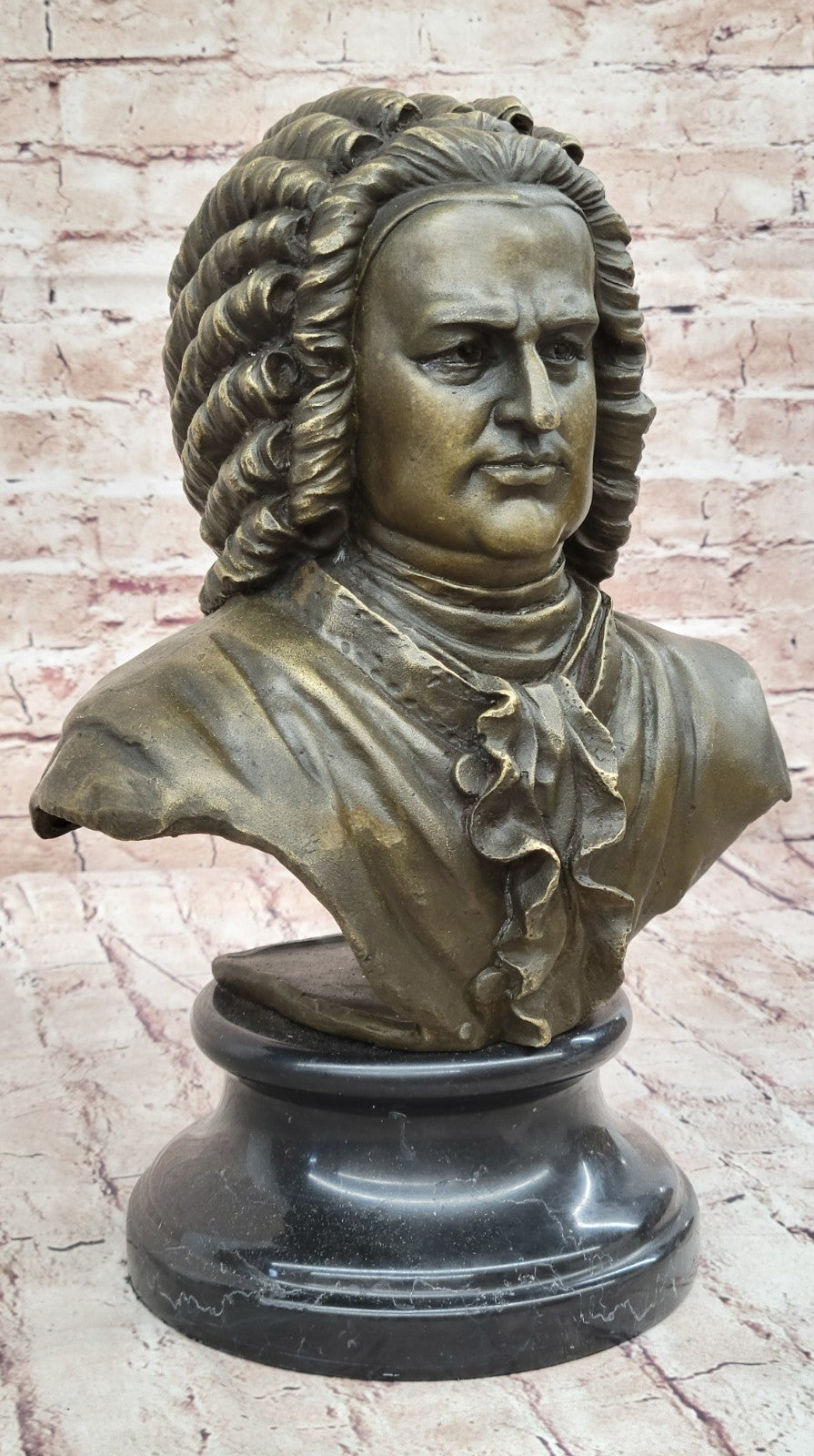 Handcrafted 100% Real Bronze Bust Johann Sebastian Bach Hot Cast Figurine Figure