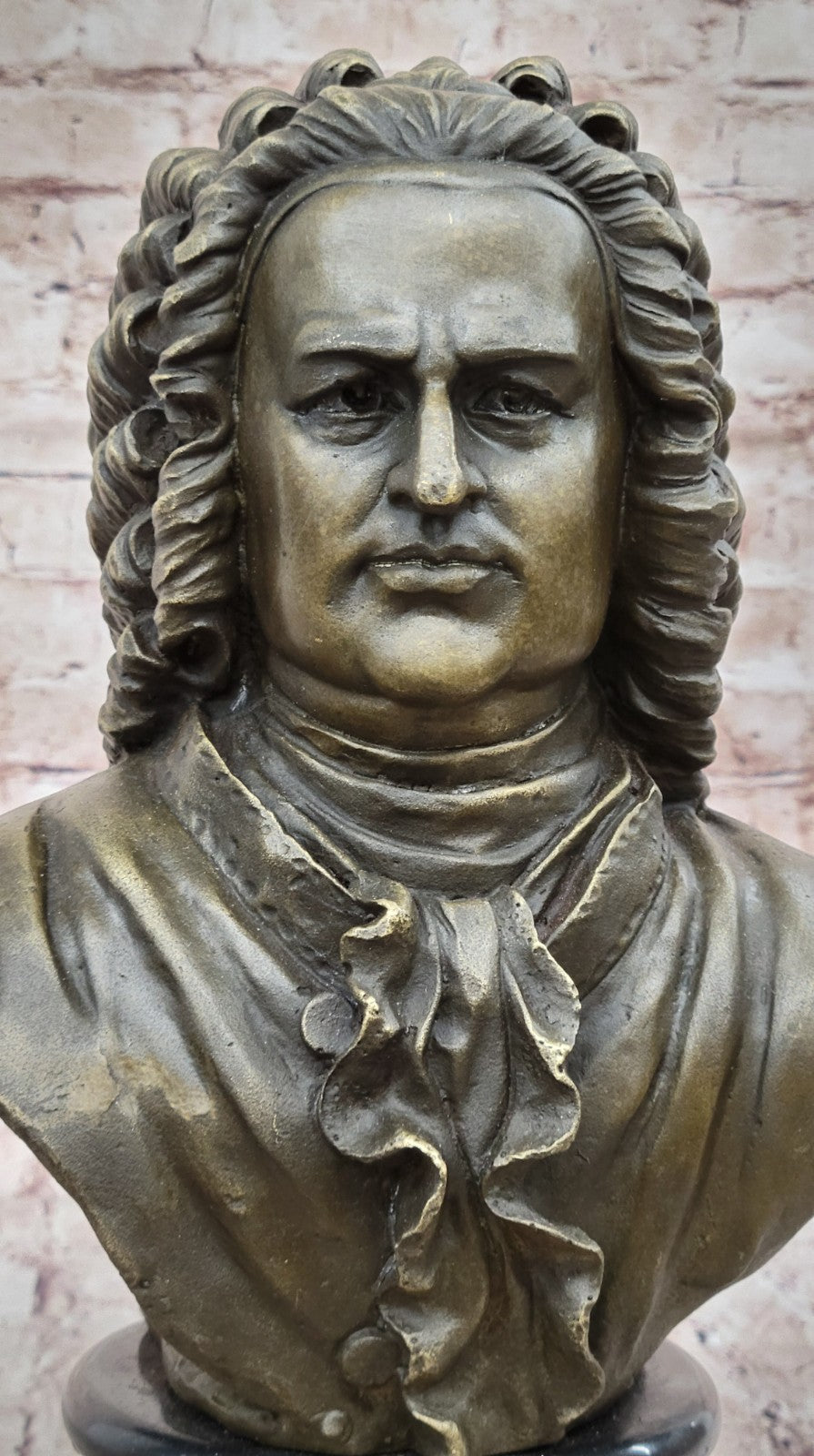 Handcrafted 100% Real Bronze Bust Johann Sebastian Bach Hot Cast Figurine Figure