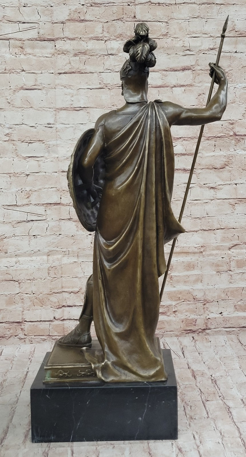 ANCIENT TIMES ROMAN LEGION SOLDIER JAVELIN SHIELD Sculpture Statue 100% Bronze