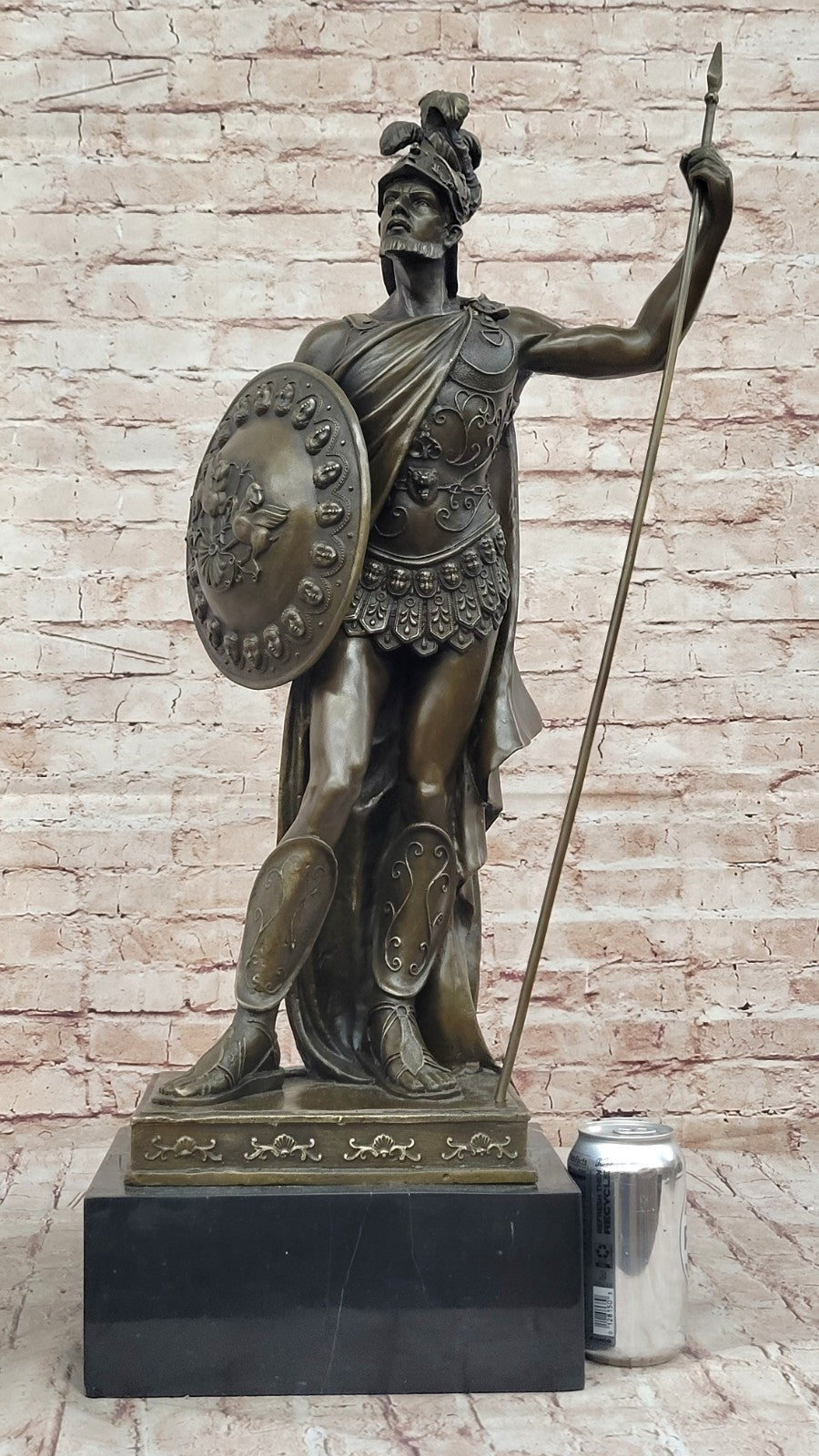 Art Deco Classic Large Roman Warrior/Soldier Museum Quality Bronze Sculpture