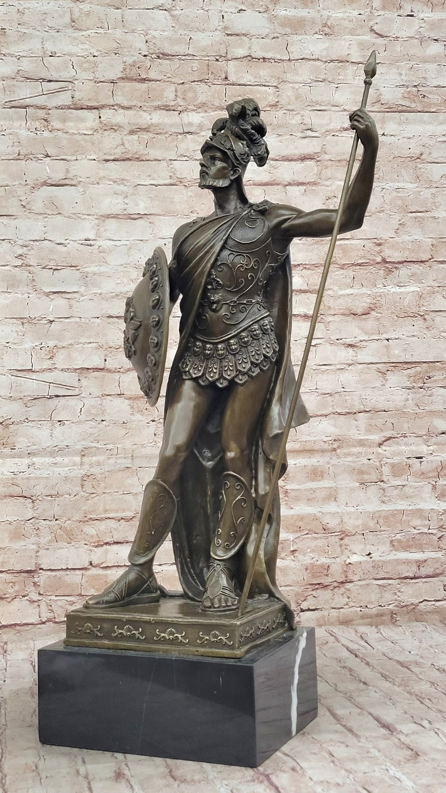 Art Deco Classic Large Roman Warrior/Soldier Museum Quality Bronze Sculpture