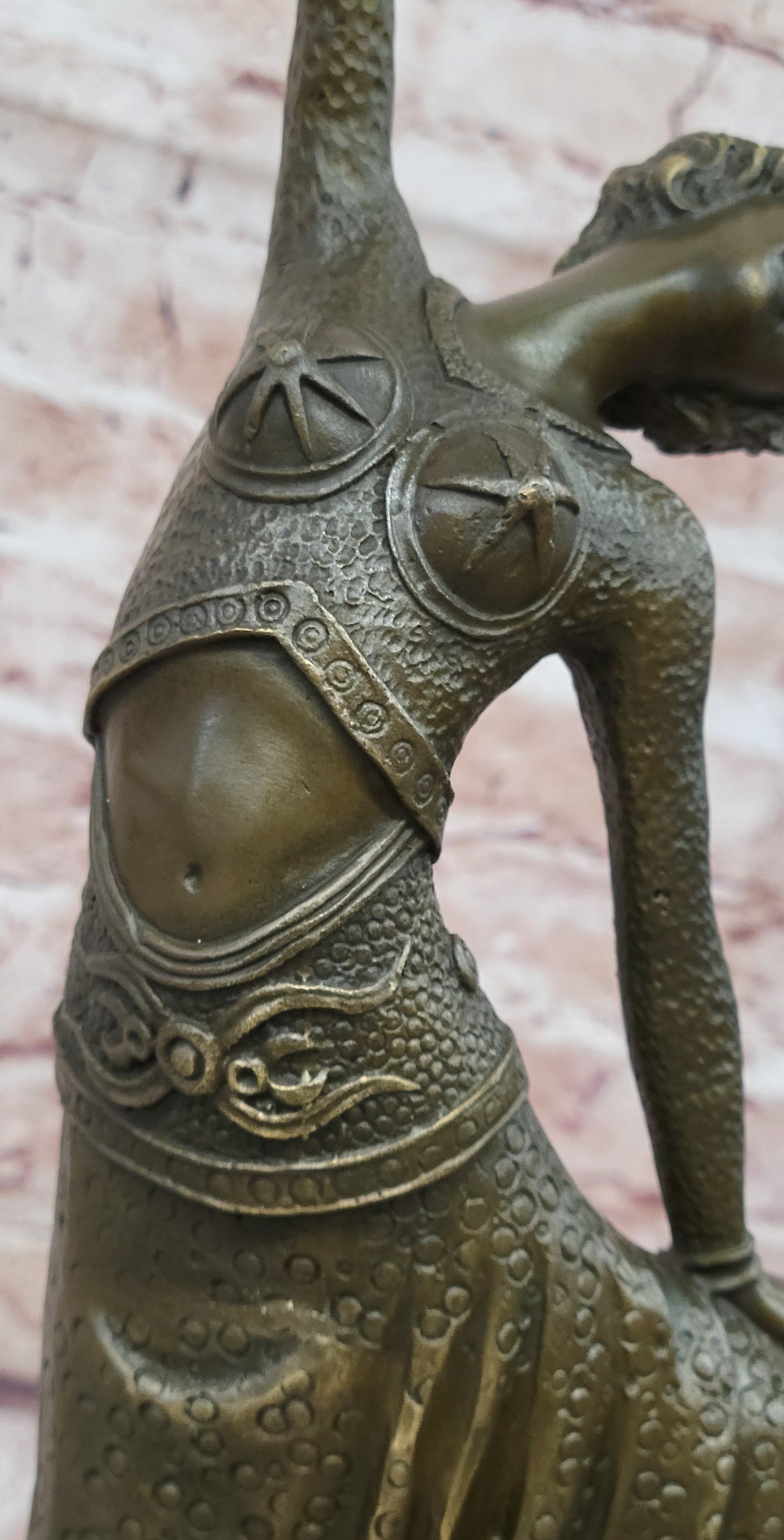 Signed Chiparus Elegant Dancer Extend her Legs Apart Bronze Sculpture Figurine