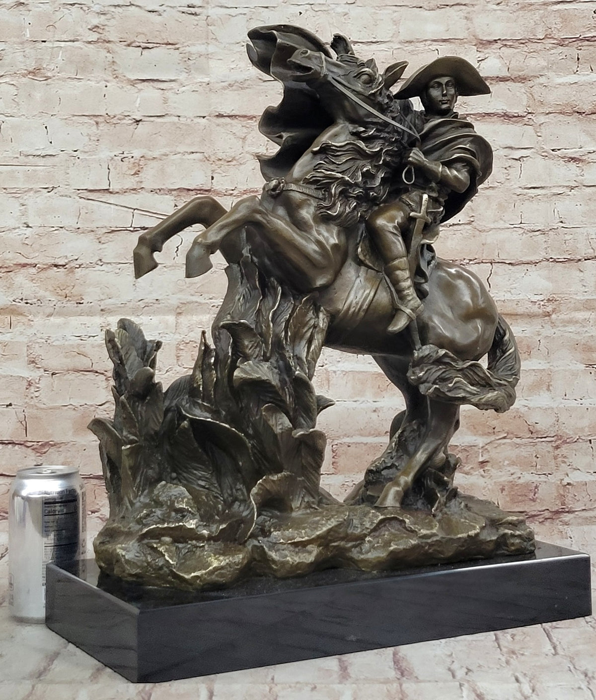 Signed Carpeaux Napoleon Bonaparte on Horse Bronze Sculpture Hot Cast Figurine