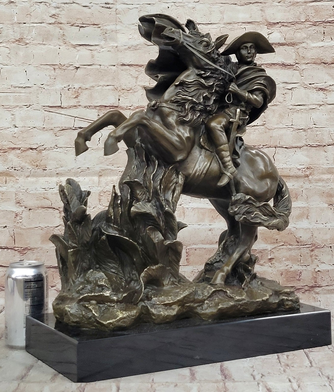 Signed Carpeaux Napoleon Bonaparte on Horse Bronze Sculpture Hot Cast Figurine