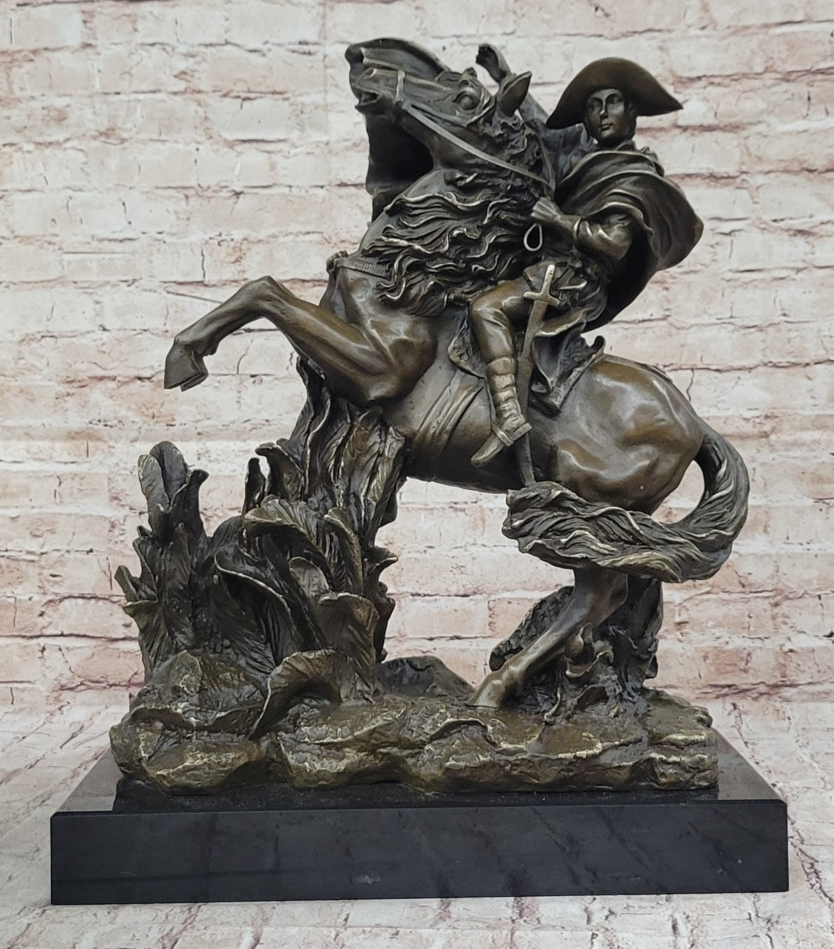 Signed Carpeaux Napoleon Bonaparte on Horse Bronze Sculpture Hot Cast Figurine