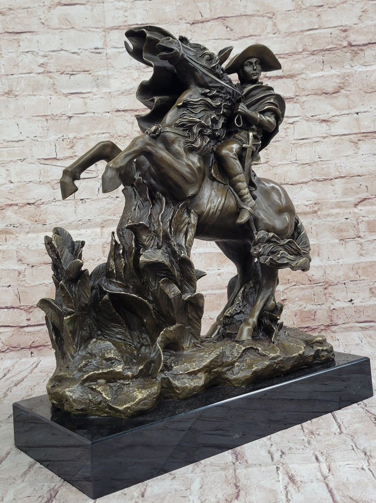 Signed Carpeaux Napoleon Bonaparte on Horse Bronze Sculpture Hot Cast Figurine