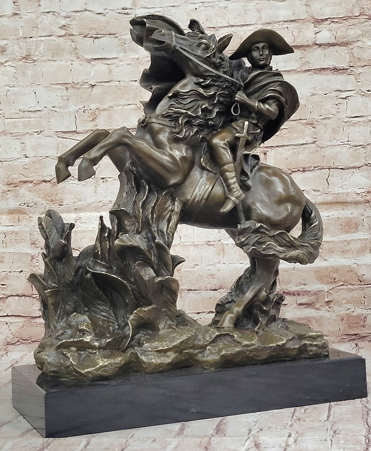 Signed Carpeaux Napoleon Bonaparte on Horse Bronze Sculpture Hot Cast Figurine