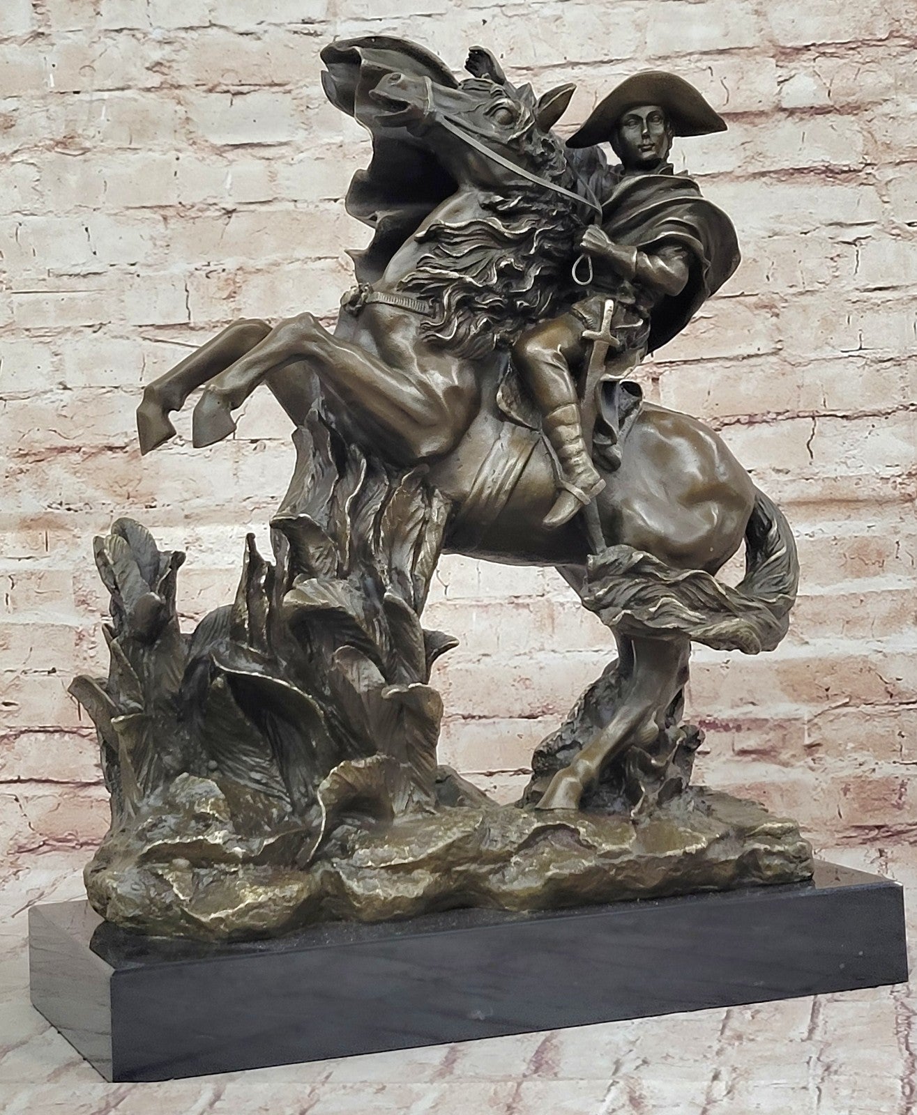 Signed Carpeaux Napoleon Bonaparte on Horse Bronze Sculpture Hot Cast Figurine