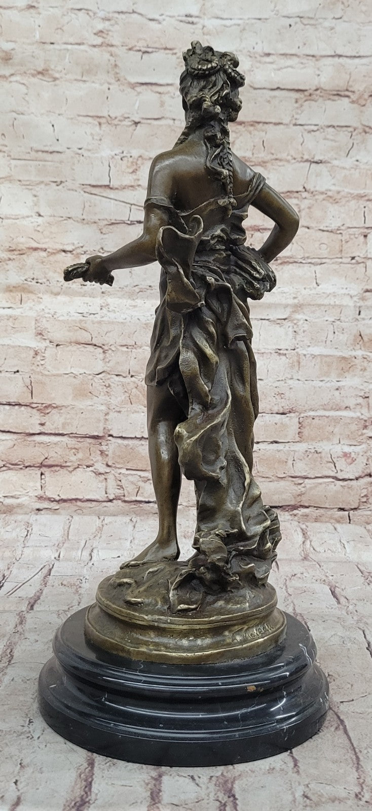 Handcrafted Bronze Statue of Harvest Maiden Signed Moreau Art Deco Sculpture