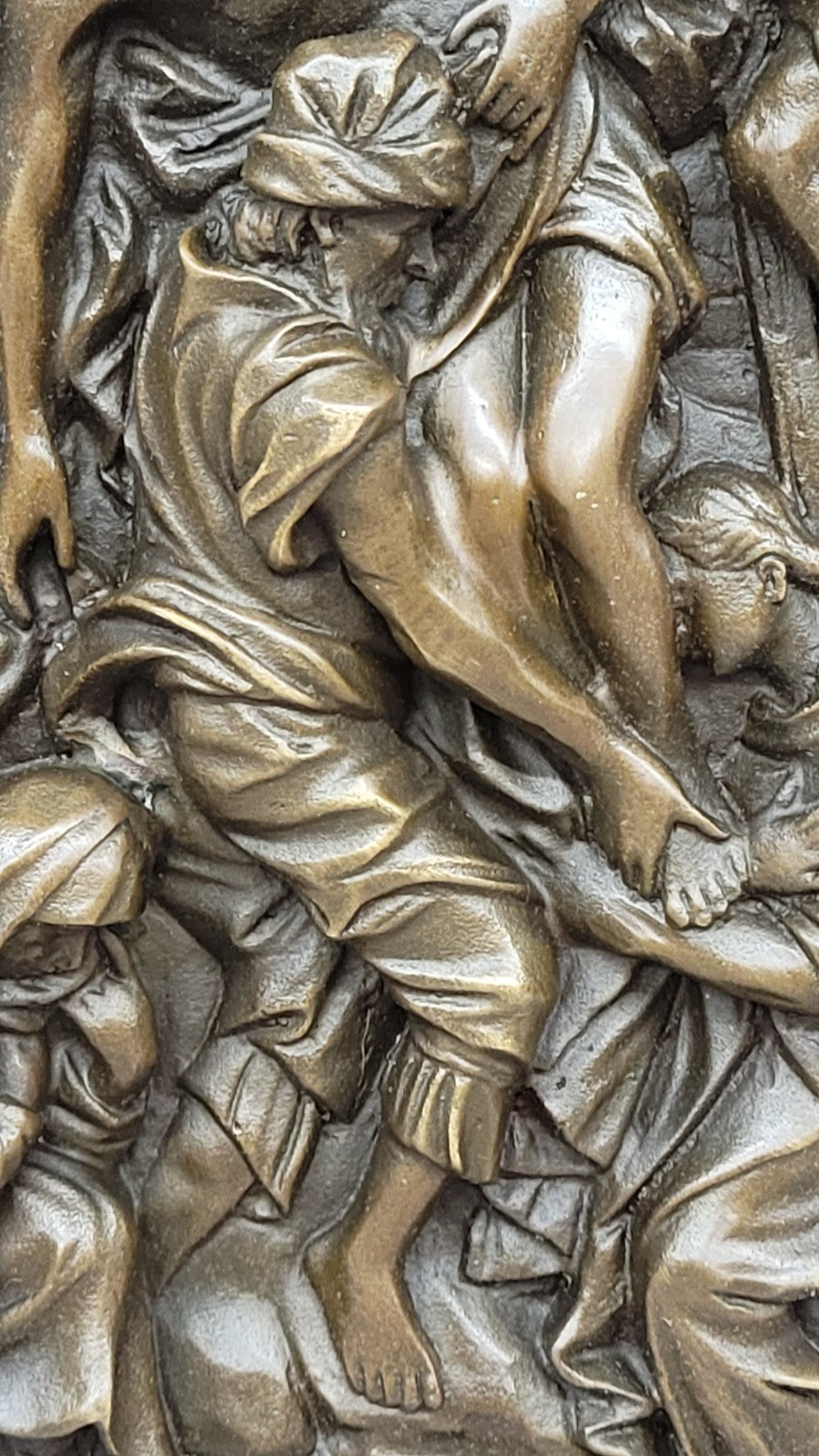 16 Inch Hot Cast by Lost Wax Crucifix Religious Wall Plaque, 100% Pure Bronze