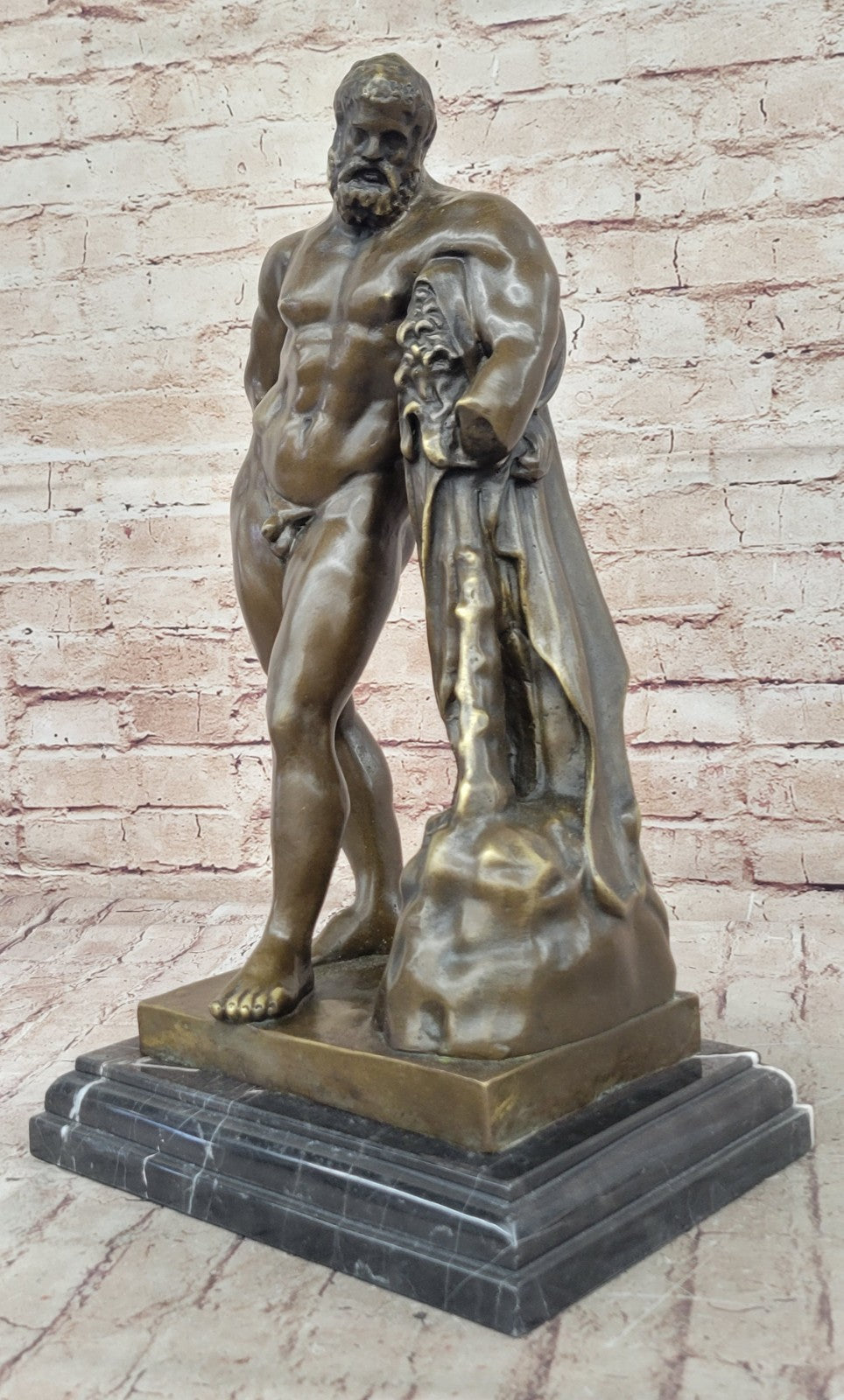 Glycon Signed Bronze Statue Farnese Hercules Greek Mythology Collector Edition