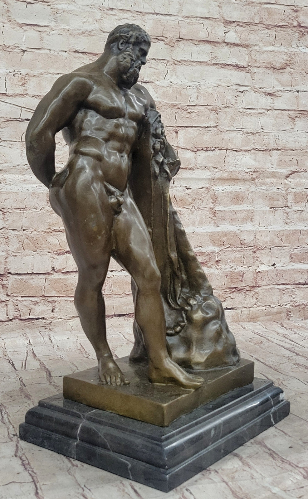 Glycon Signed Bronze Statue Farnese Hercules Greek Mythology Collector Edition