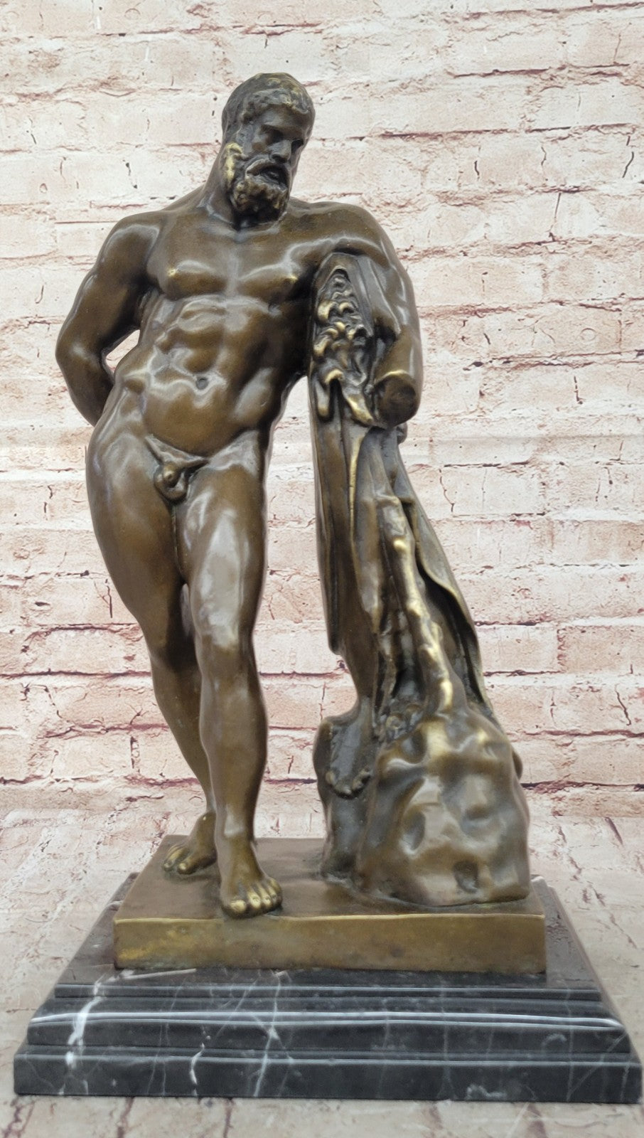 Glycon Signed Bronze Statue Farnese Hercules Greek Mythology Collector Edition