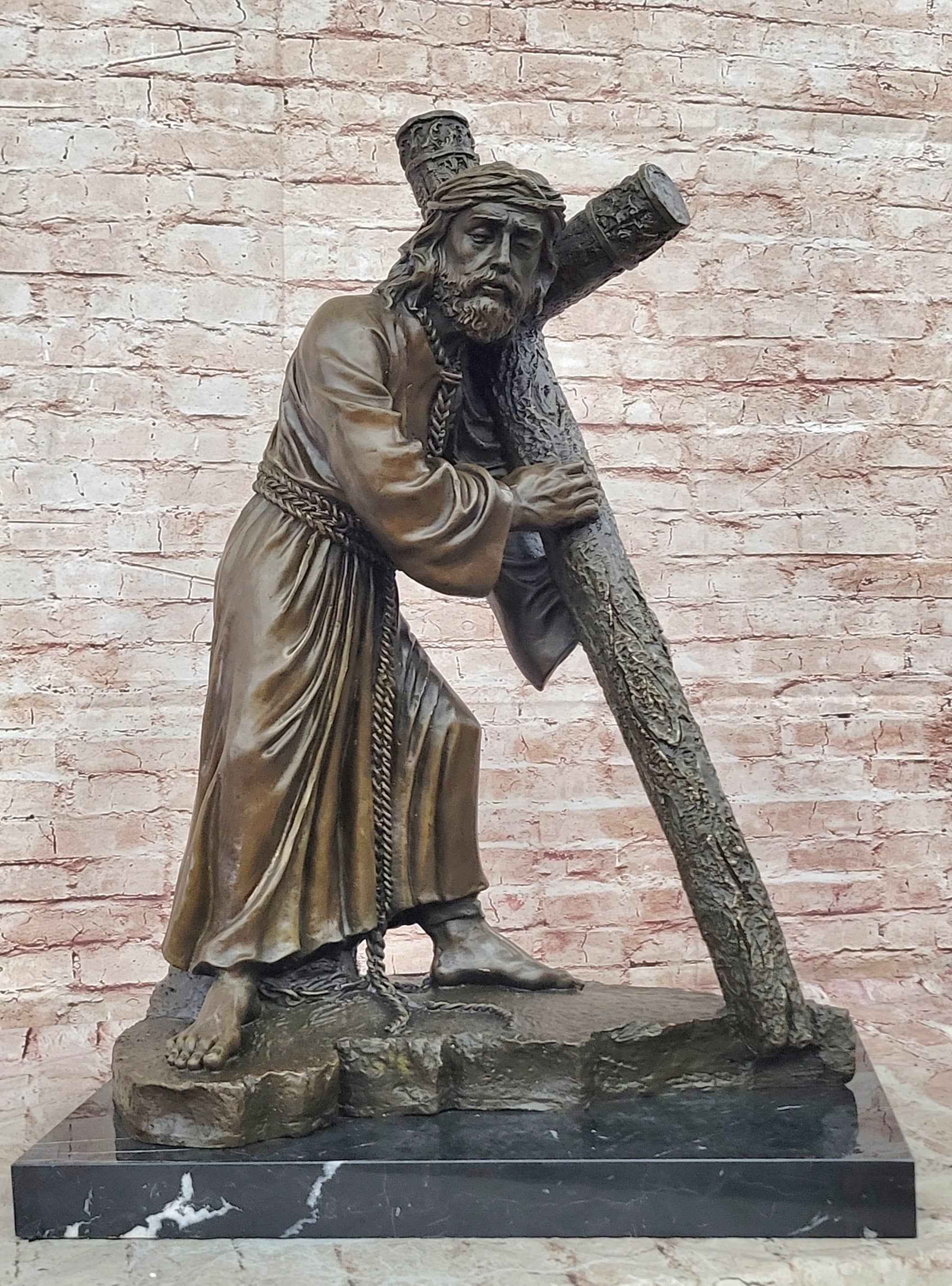 100% Solid Bronze Jesus Christ Church Home Decoration Sculpture Figurine Figure