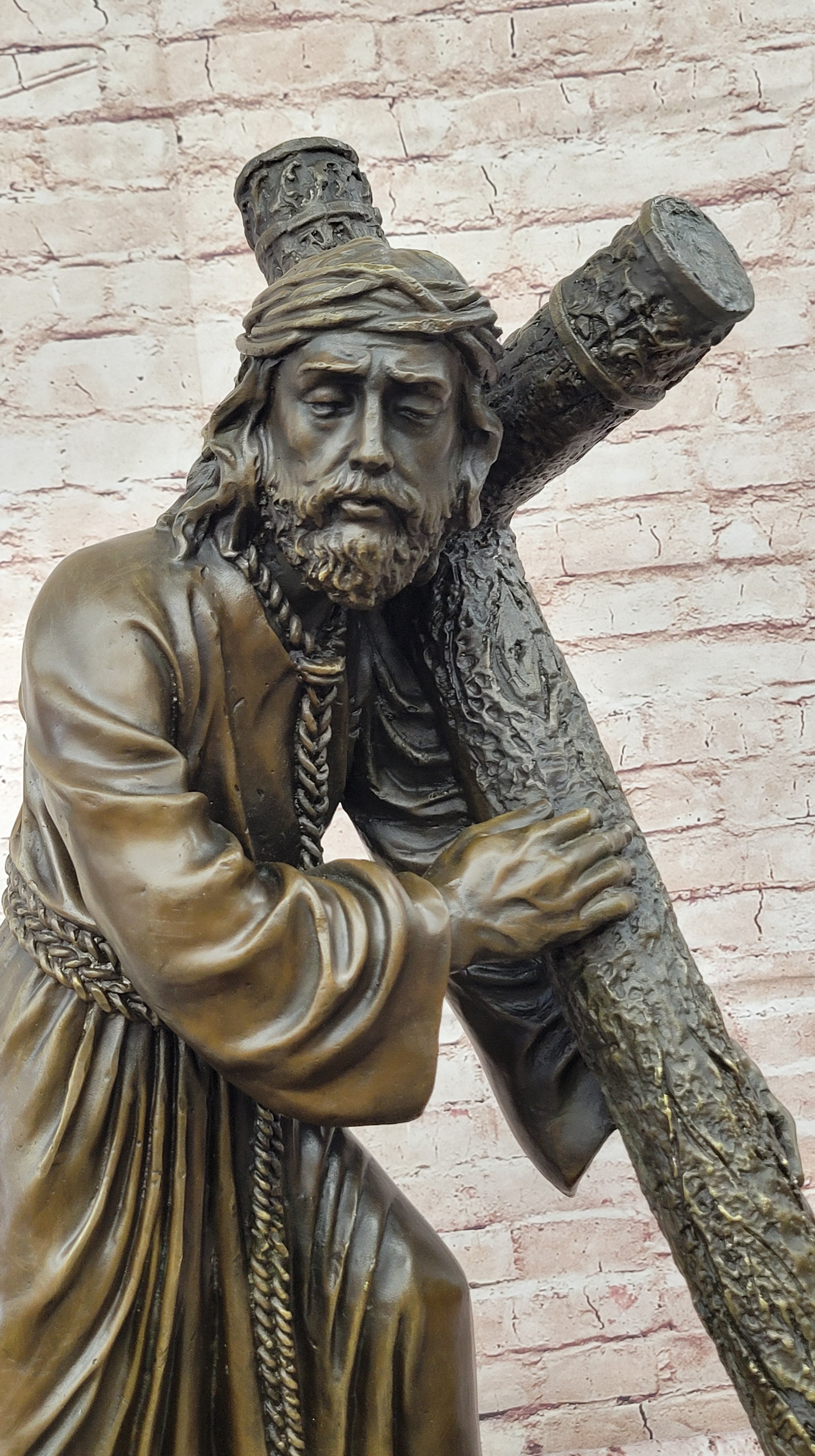 100% Solid Bronze Jesus Christ Church Home Decoration Sculpture Figurine Figure