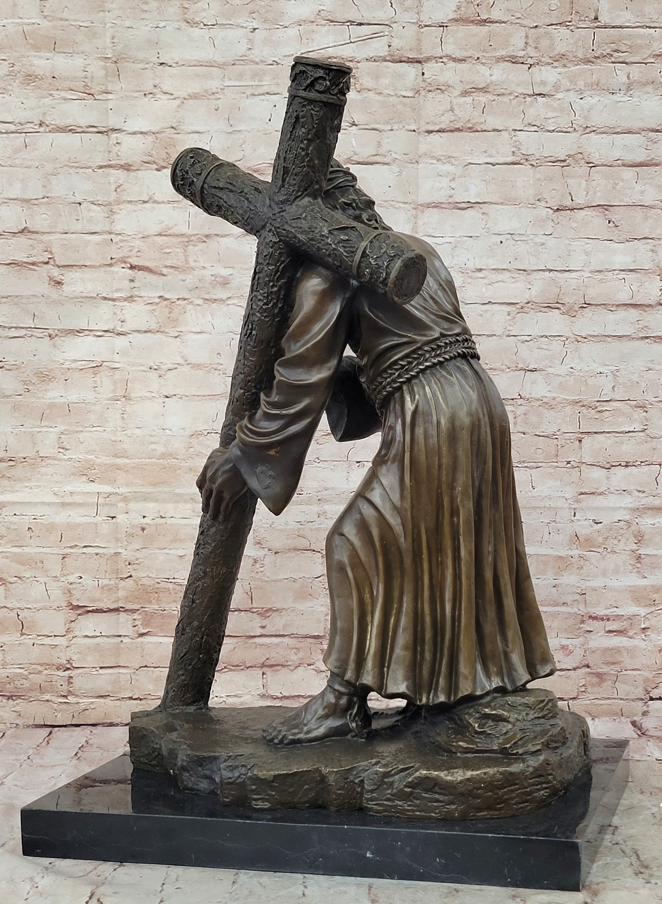 100% Solid Bronze Jesus Christ Church Home Decoration Sculpture Figurine Figure