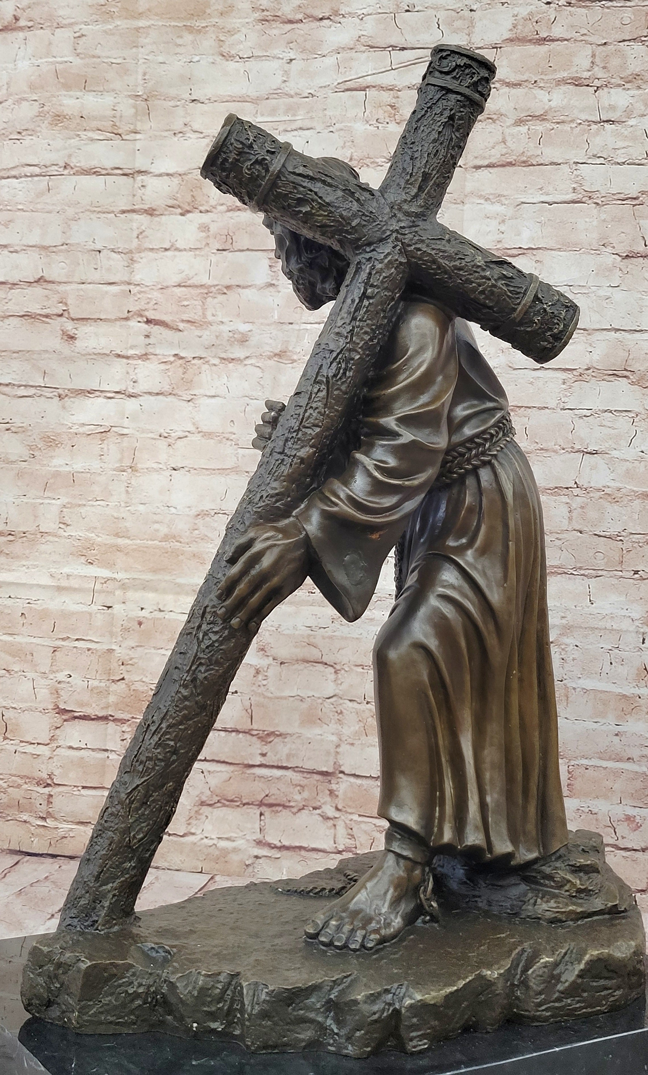 100% Solid Bronze Jesus Christ Church Home Decoration Sculpture Figurine Figure