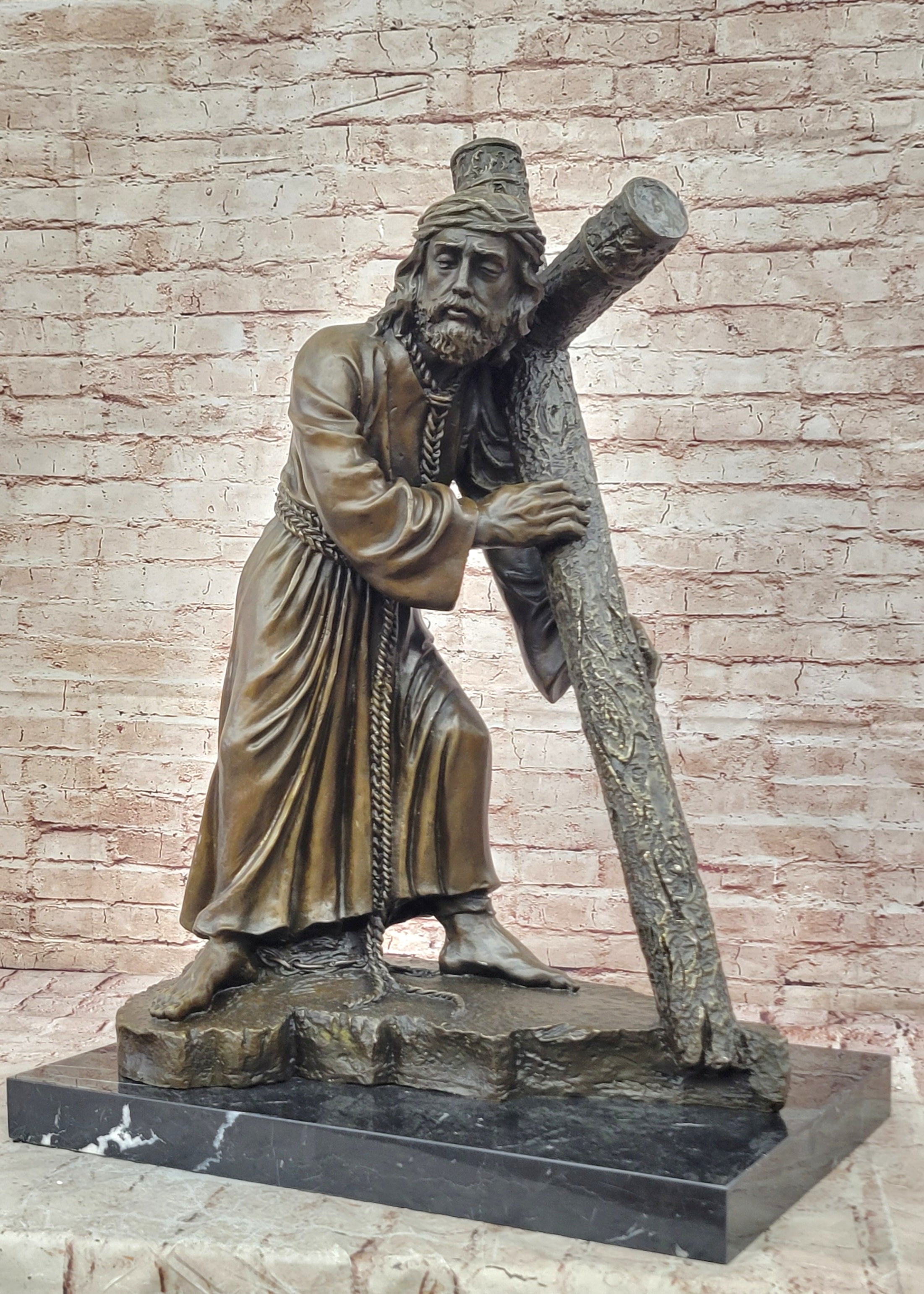 100% Solid Bronze Jesus Christ Church Home Decoration Sculpture Figurine Figure