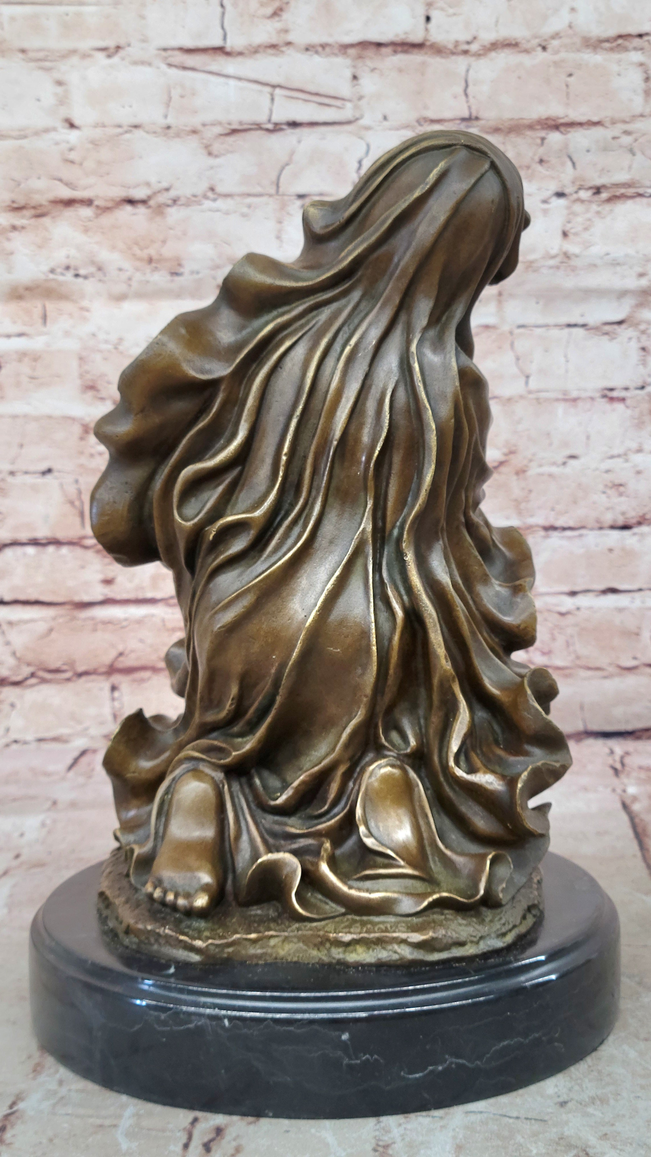 Bronze Virgin Mary Praying Statue Religious Canova Sculpture Handmade Figurine