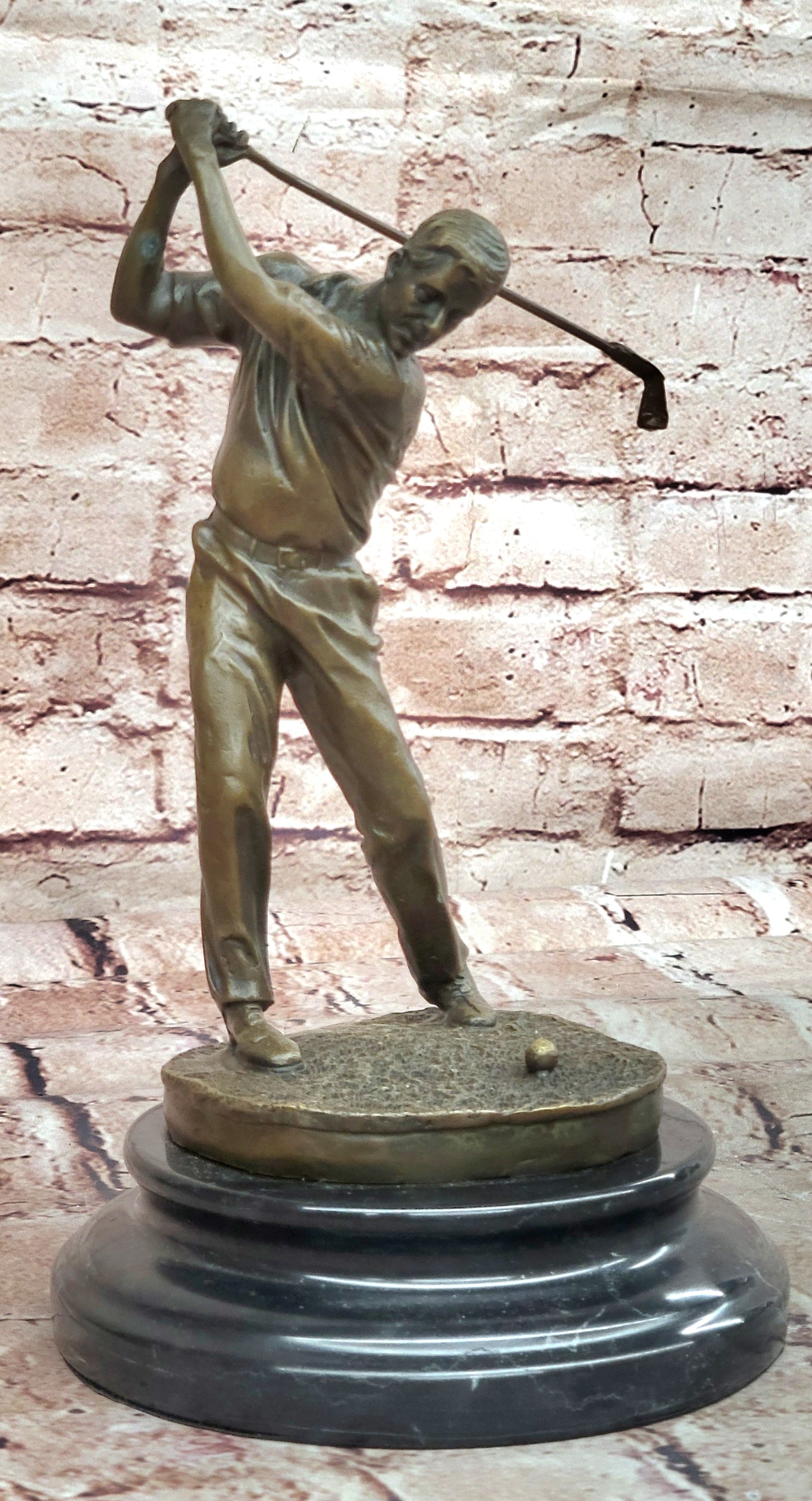 Ben Hogan Male Golfer Golf Club Collector Masters Champion Bronze Marble Statue