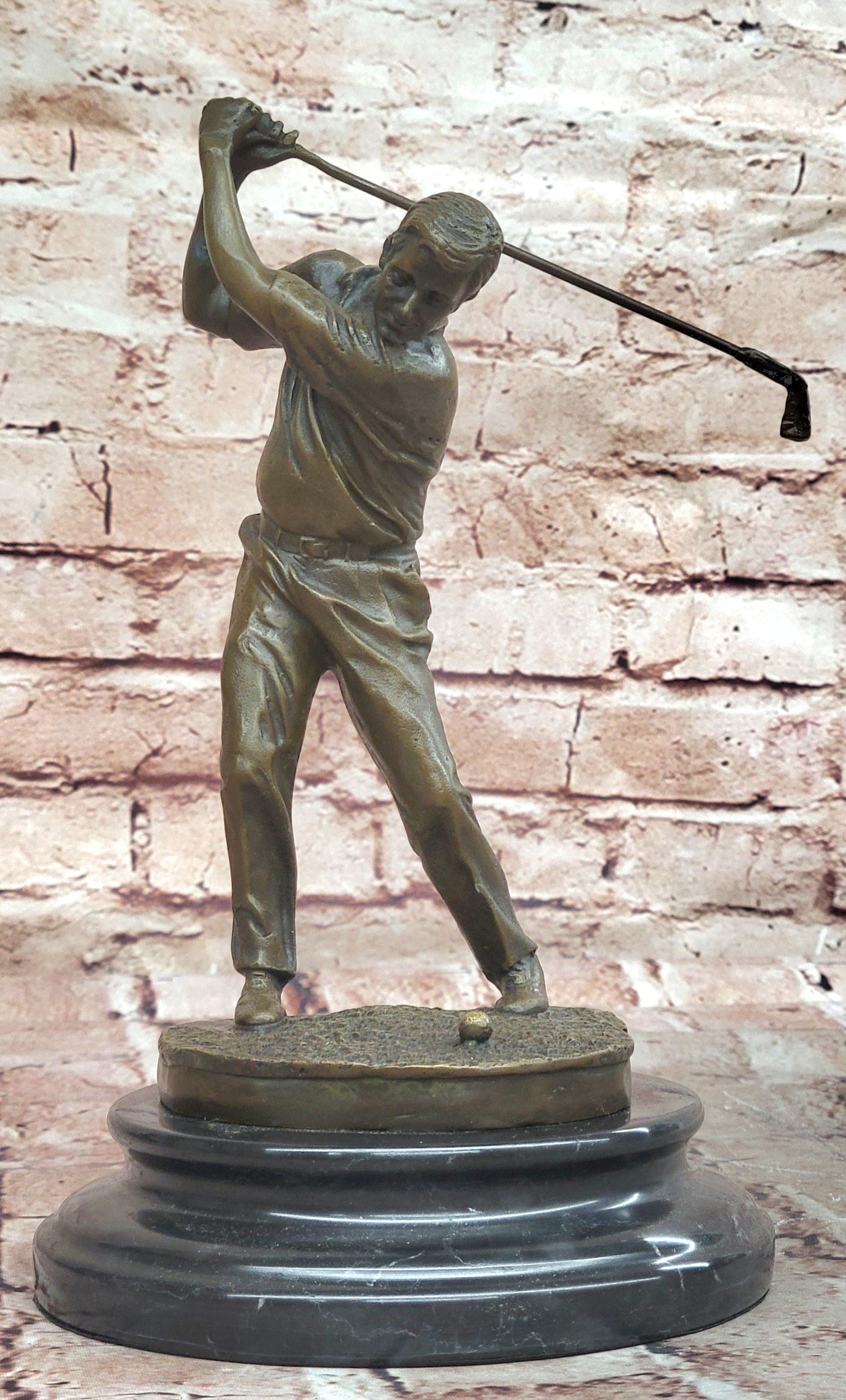 Ben Hogan Male Golfer Golf Club Collector Masters Champion Bronze Marble Statue