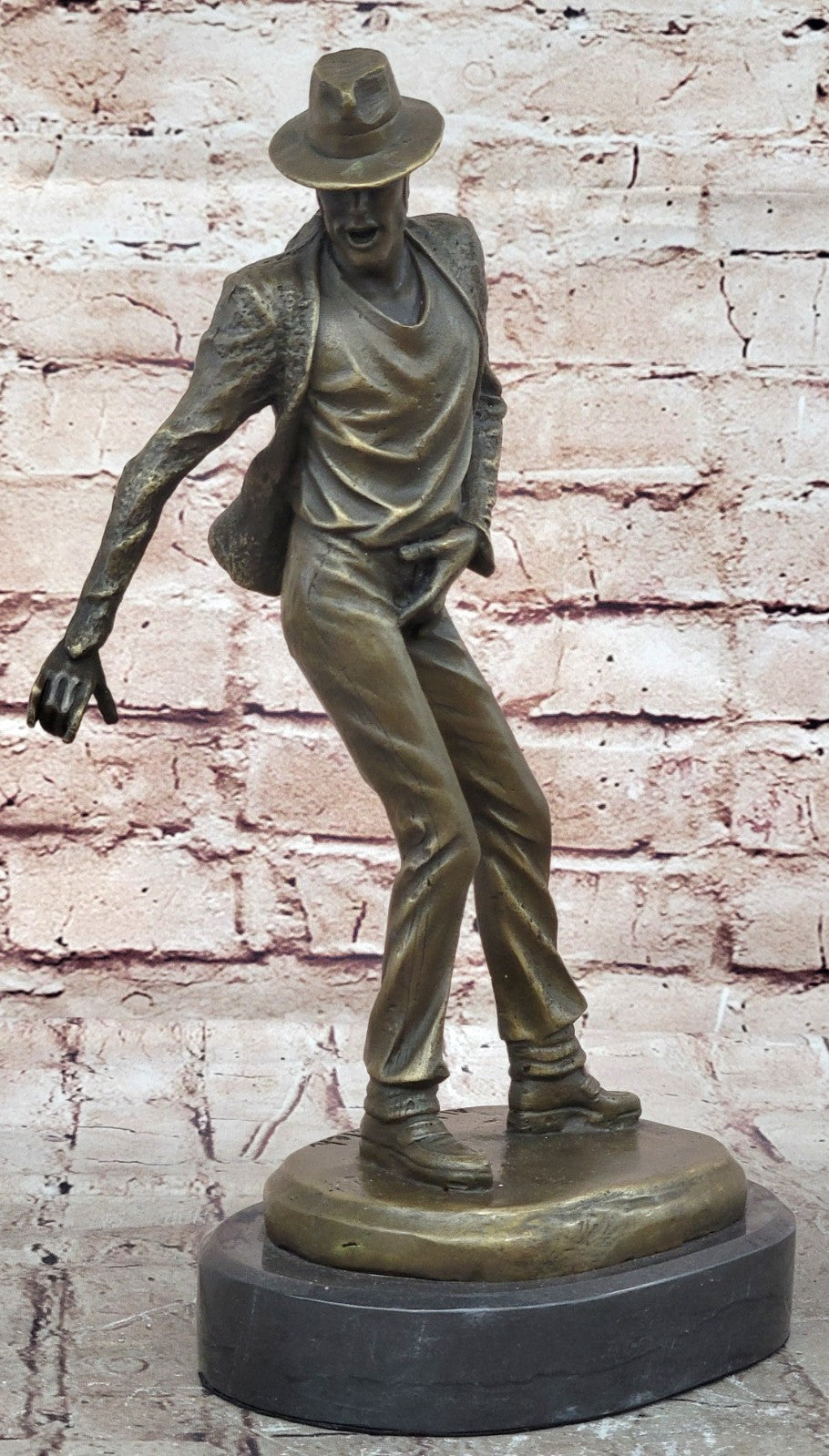 12" Pure Bronze Original Michael Jackson Statue Marble Base Sculpture Art