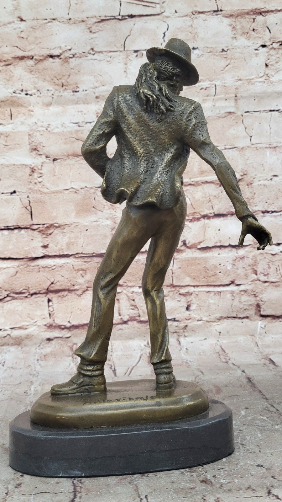12" Pure Bronze Original Michael Jackson Statue Marble Base Sculpture Art