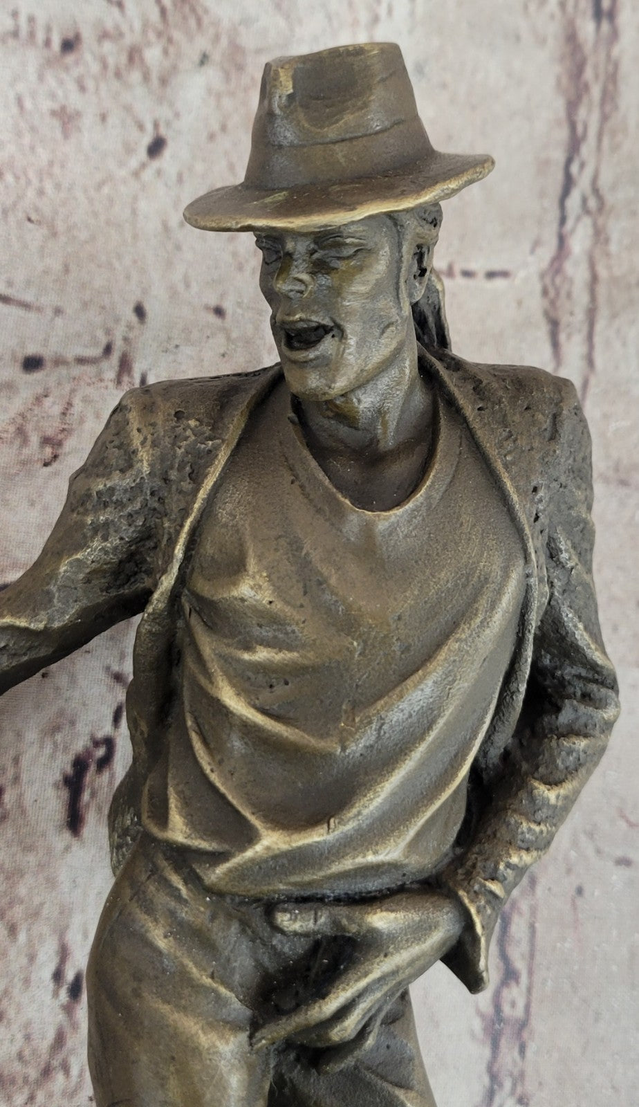 12" Pure Bronze Original Michael Jackson Statue Marble Base Sculpture Art