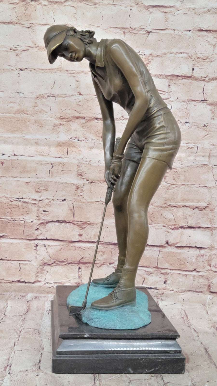 Impressive Female Golfer Bronze Statue by Milo - Extra Large Artwork