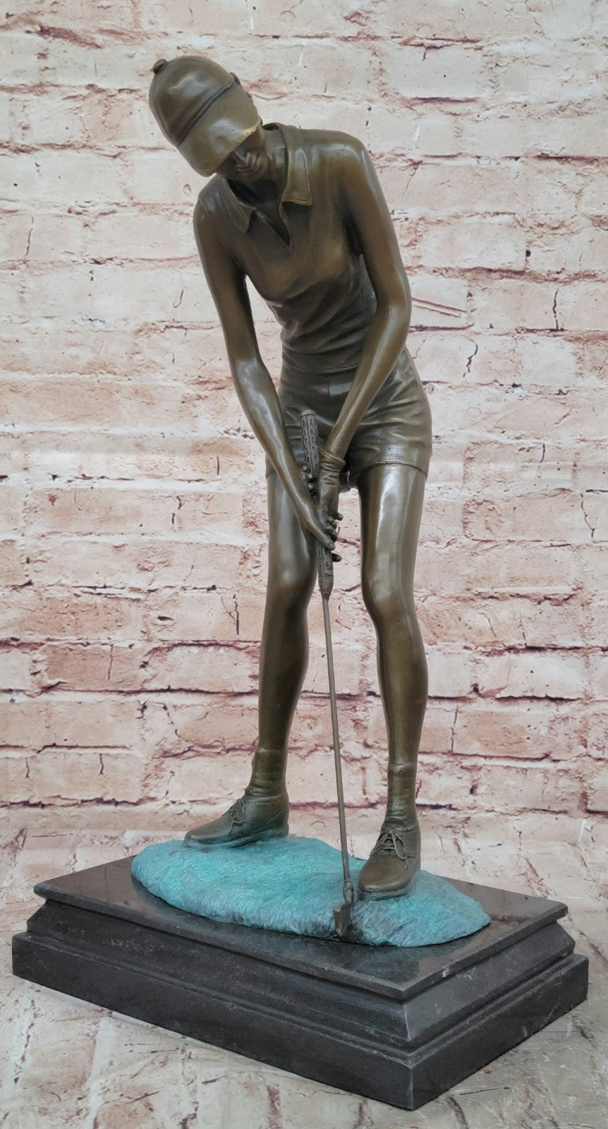 Impressive Female Golfer Bronze Statue by Milo - Extra Large Artwork