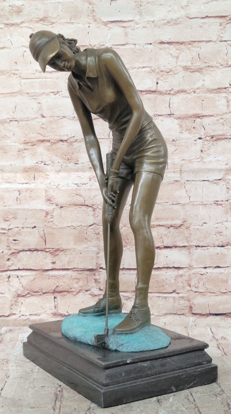 Impressive Female Golfer Bronze Statue by Milo - Extra Large Artwork