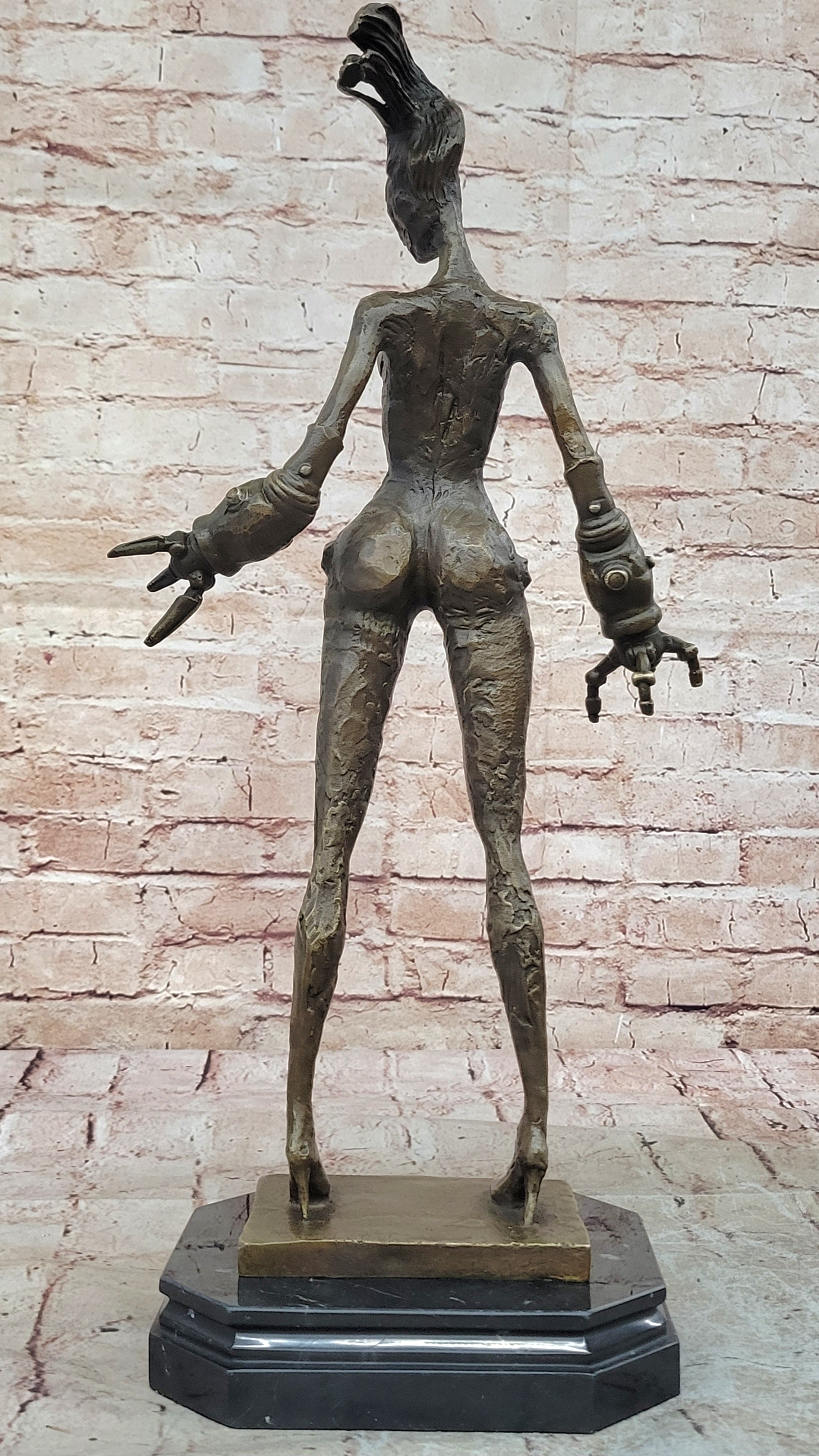 Modern Art - Standing Space Woman - Abstract Bronze Nude - Signed DALI Decorativ