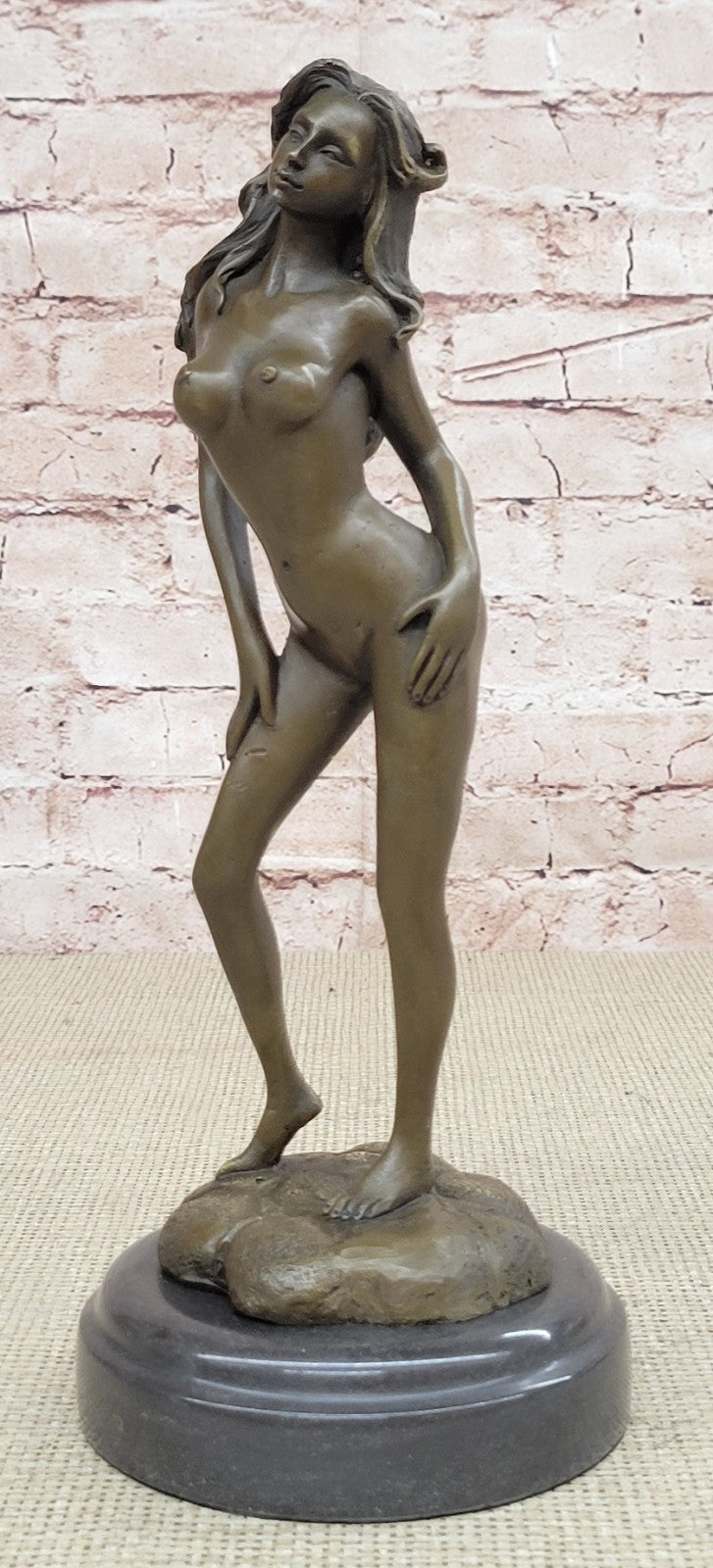 Handcrafted bronze sculpture SALE Provocative A W/ Walking Woman Erotic Nude