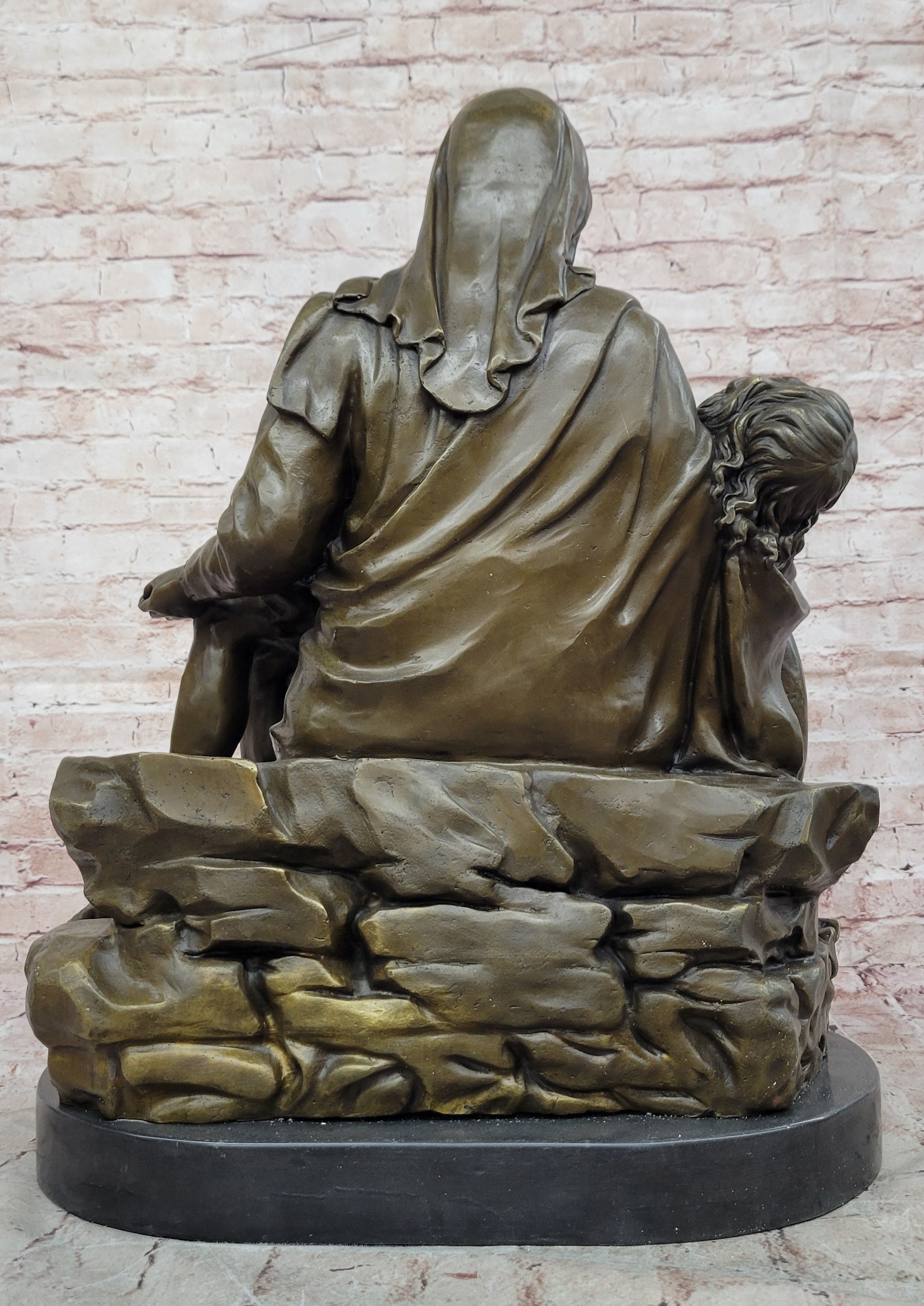 Valli Signed Pieta Bronze Statue Religious Masterpiece Heavy Cast Artwork