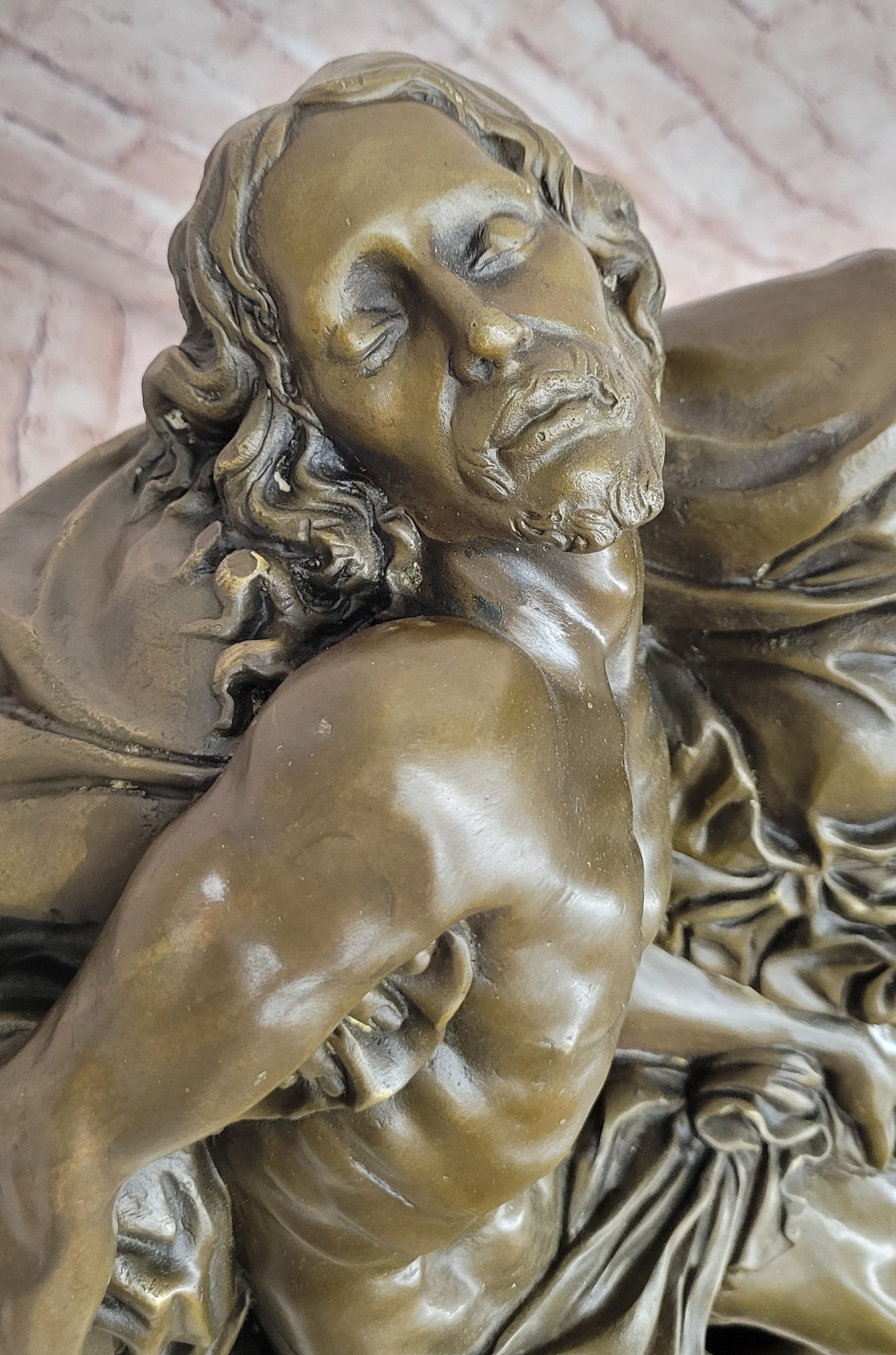 Valli Signed Pieta Bronze Statue Religious Masterpiece Heavy Cast Artwork