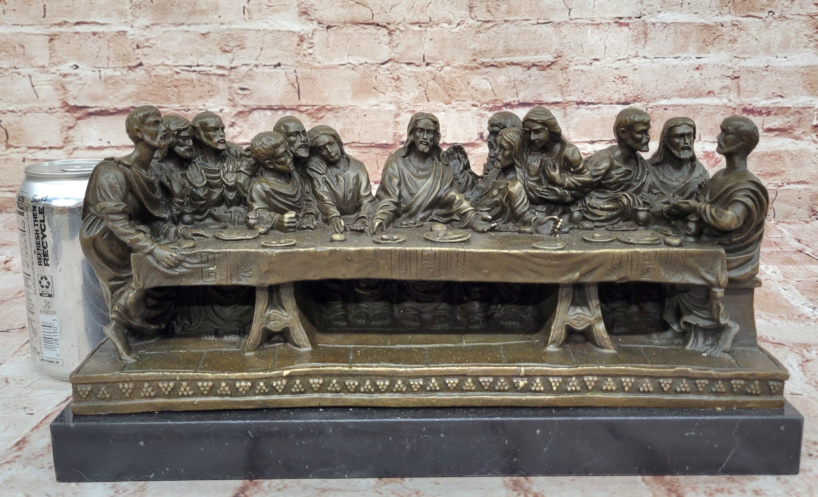 Last Supper Tribute To Leonardo da Vinci Bronze Sculpture Statue Figurine Sale