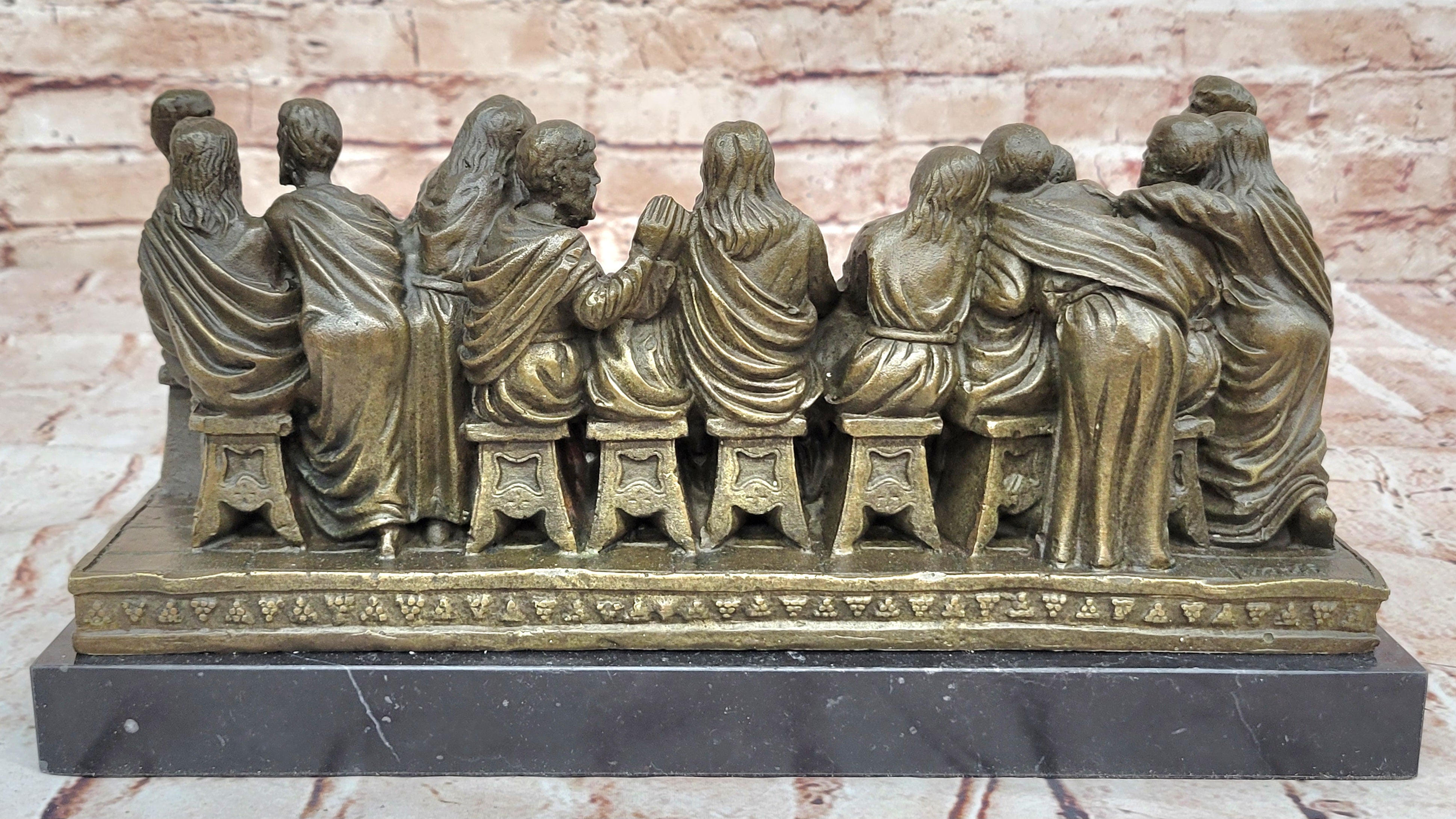 Last Supper Tribute To Leonardo da Vinci Bronze Sculpture Statue Figurine Sale