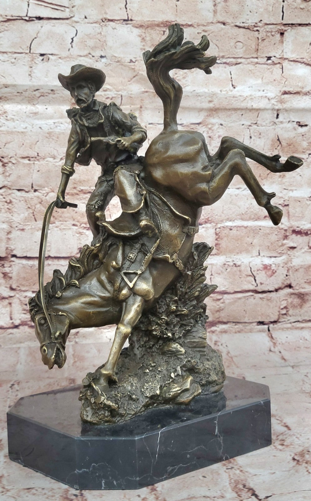 Remington Outlaw Wild West Bronze Marble Sculpture Statue Figurine Hot Cast