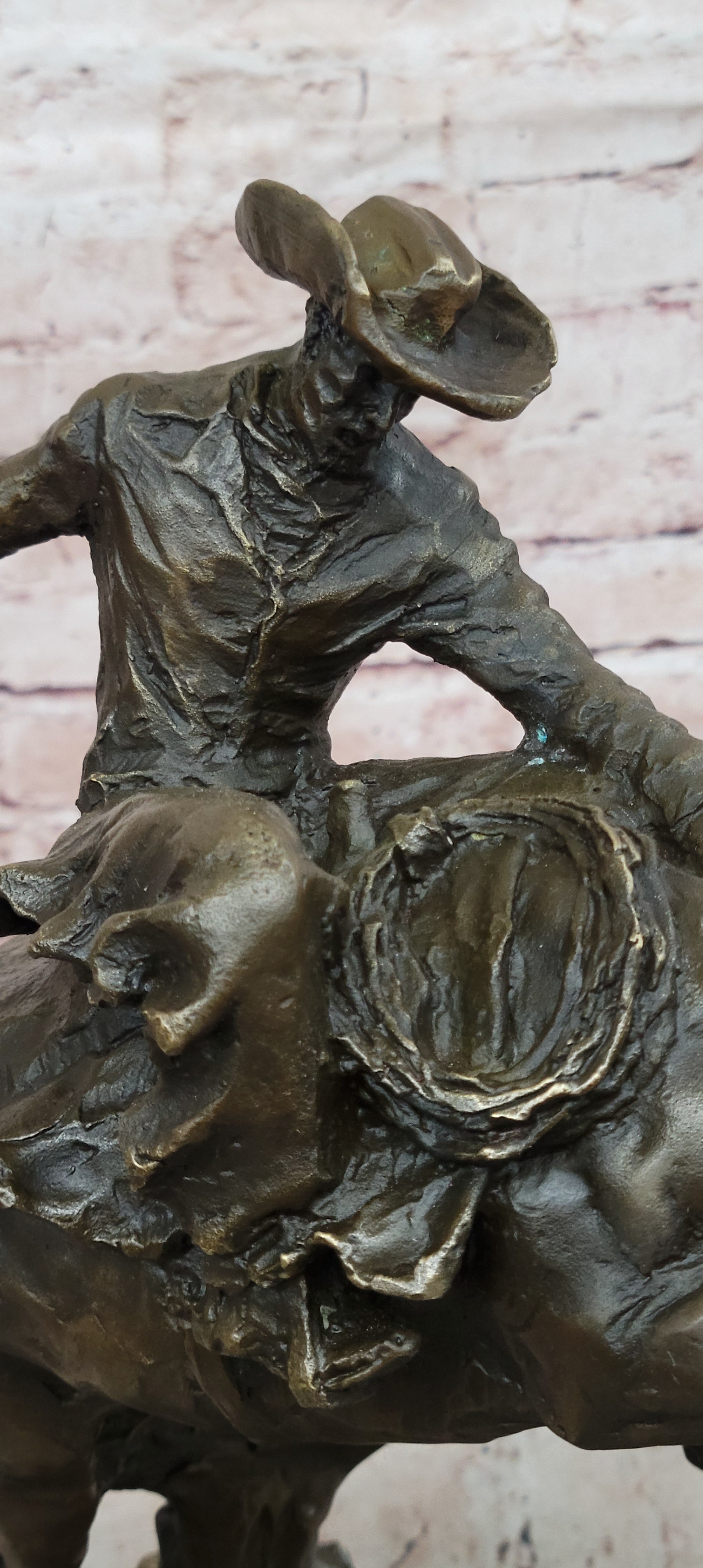 American US Bronco Buster Western Bronze Large Remington Hot Cast Figurine Sale