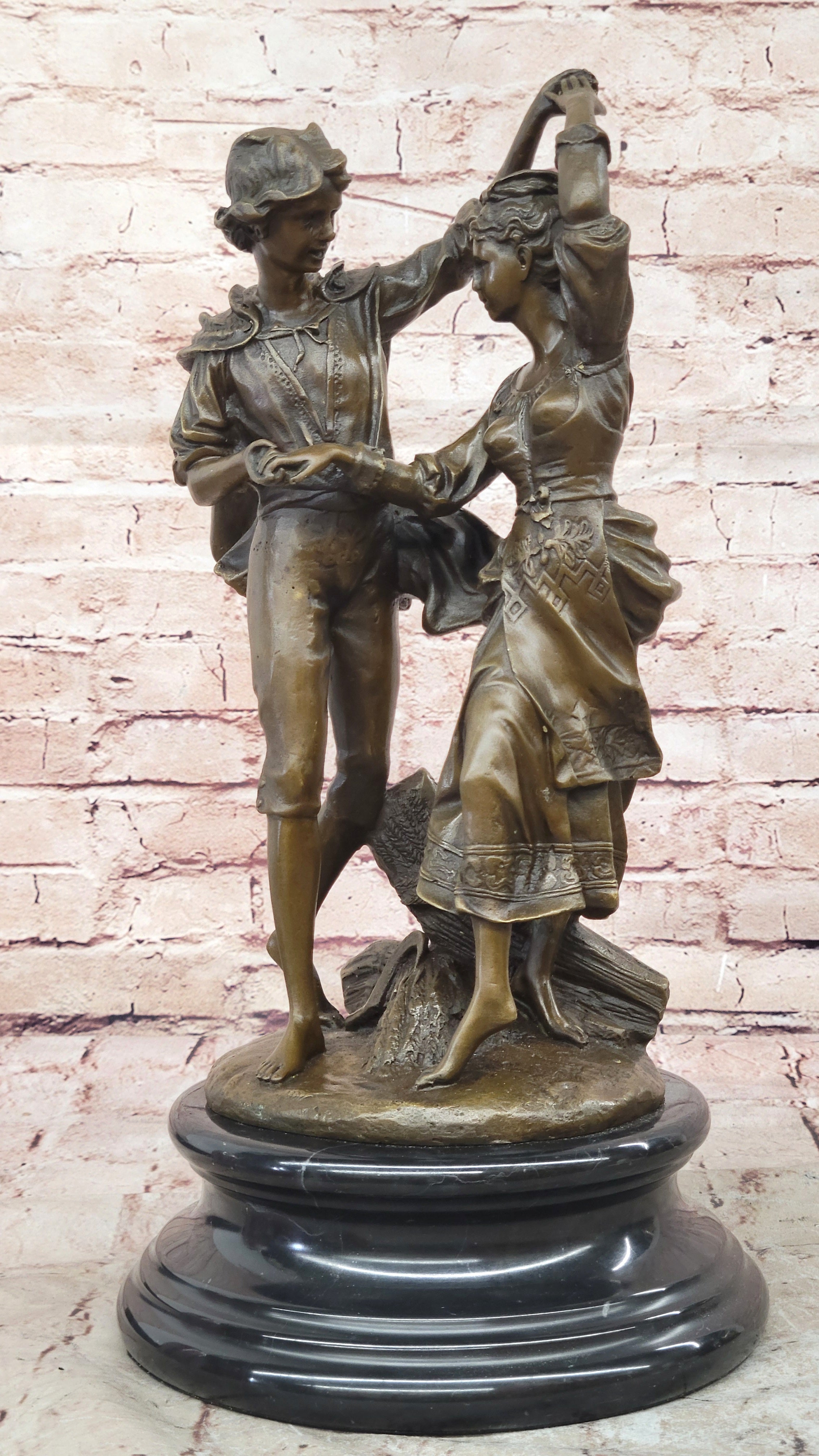 Romantic Bronze Sculpture Statue Romeo and Juliet Signed Milo Valentine Gift