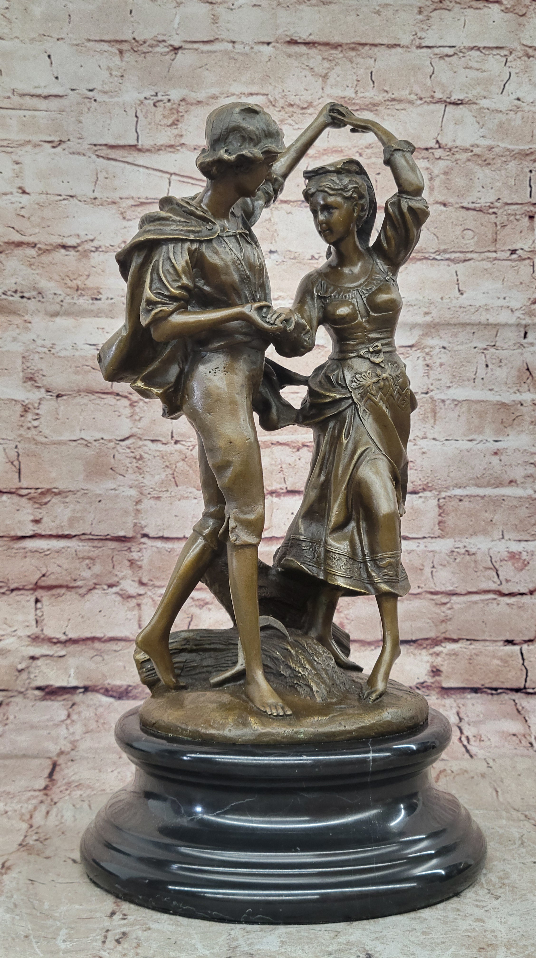 Romantic Bronze Sculpture Statue Romeo and Juliet Signed Milo Valentine Gift