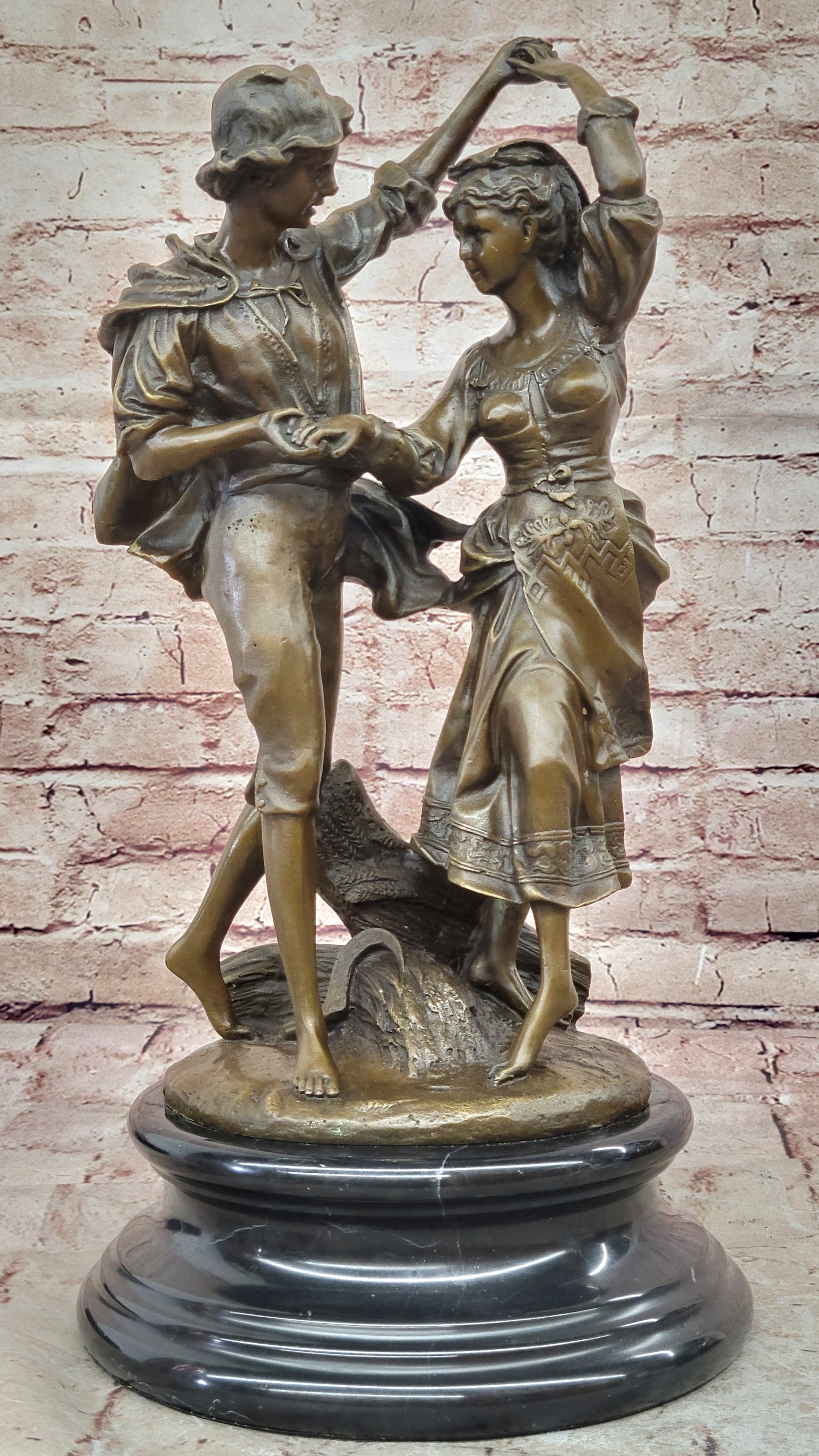 Romantic Bronze Sculpture Statue Romeo and Juliet Signed Milo Valentine Gift