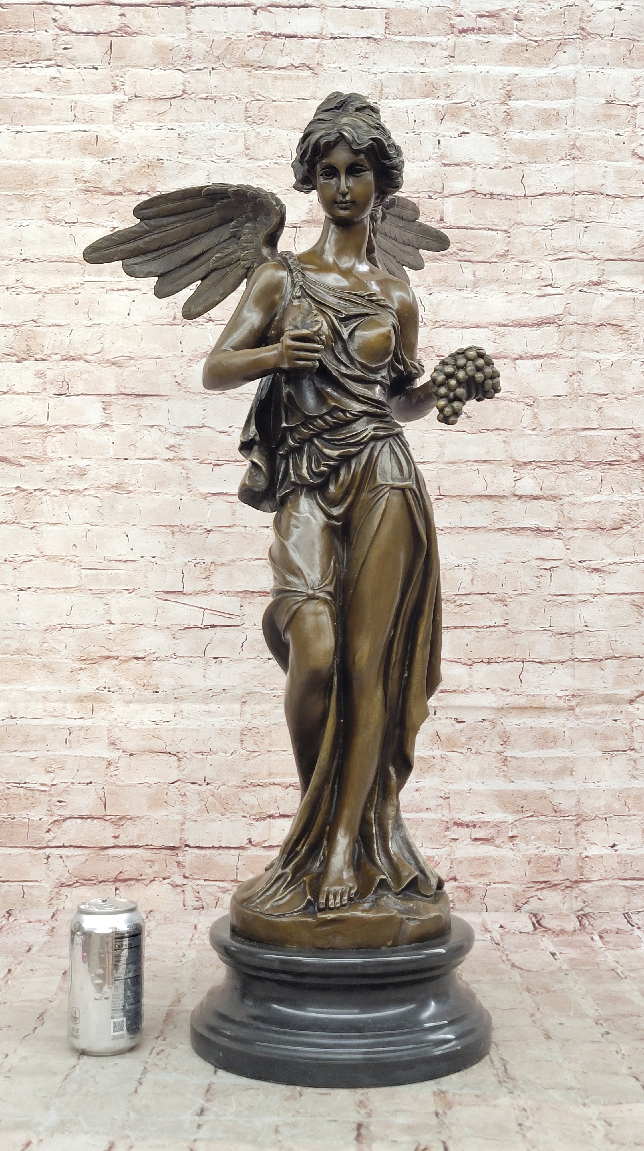 Jean Patoue Goddess Nike Bronze Statue Massive Hot Cast Figurine