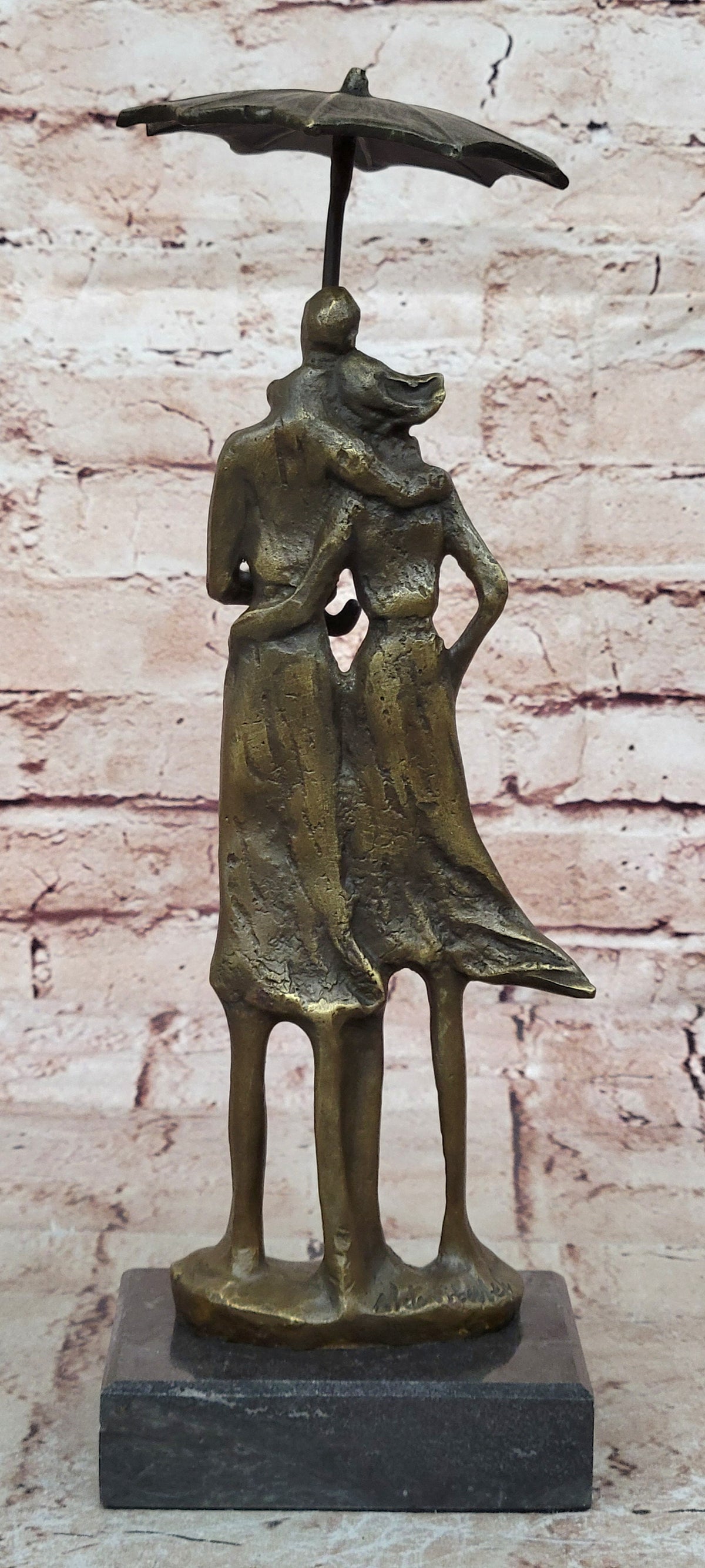 Handcrafted bronze sculpture SALE Ra In Lovers Two Vitaleh Aldo Original Signed