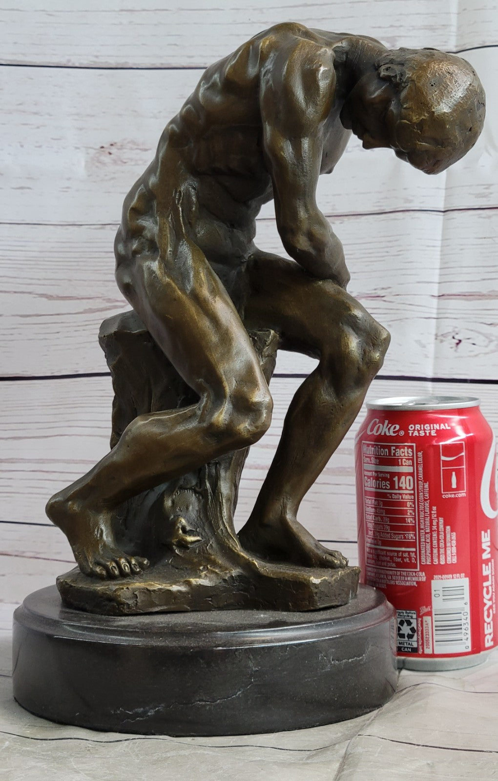 Handcrafted bronze sculpture SALE Male Erotic Sensual Nude Rodin Signed Large