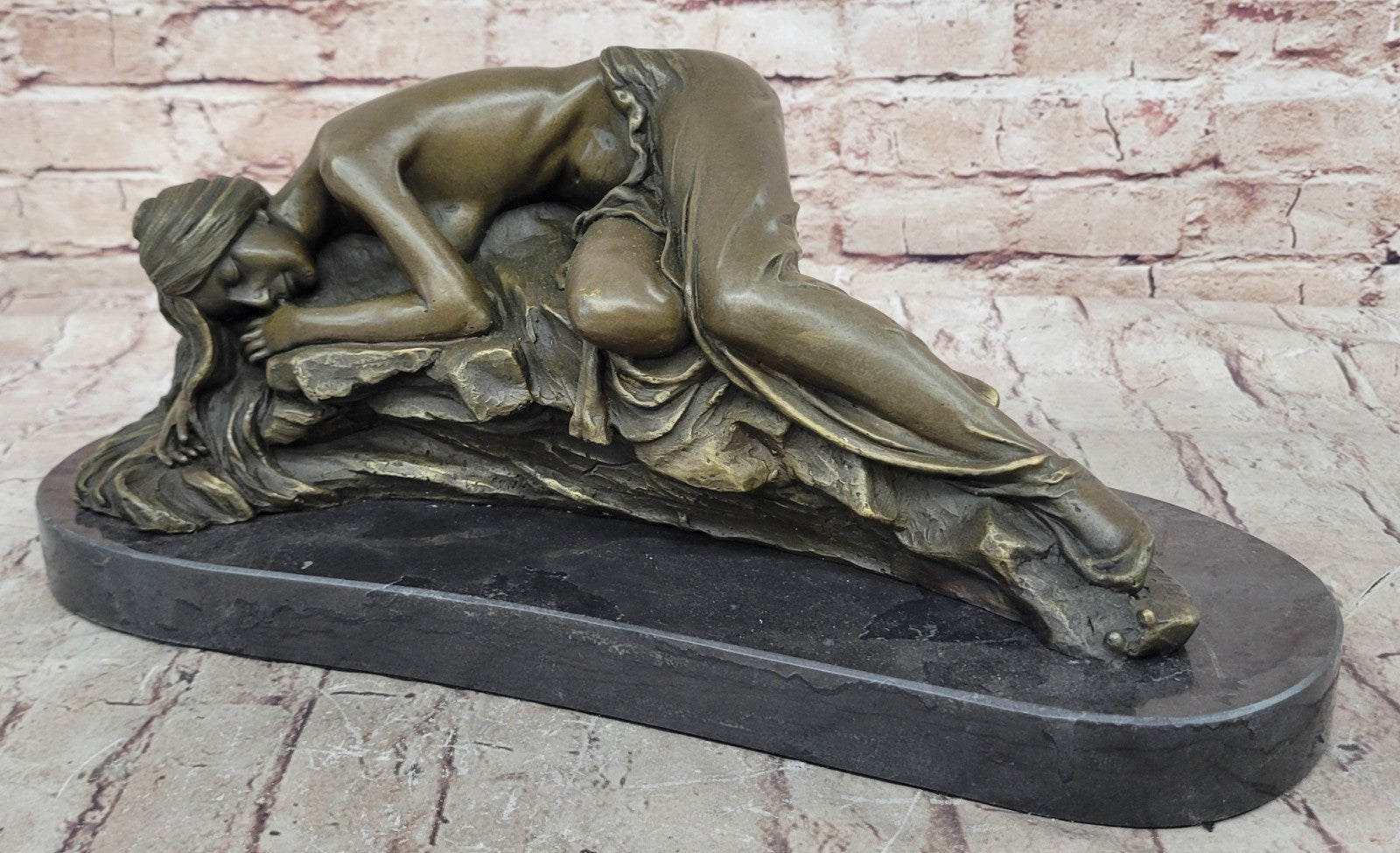 Vintage Bronze Sculpture of a Sleeping Nude Woman - Well Modeled Cast - SALE