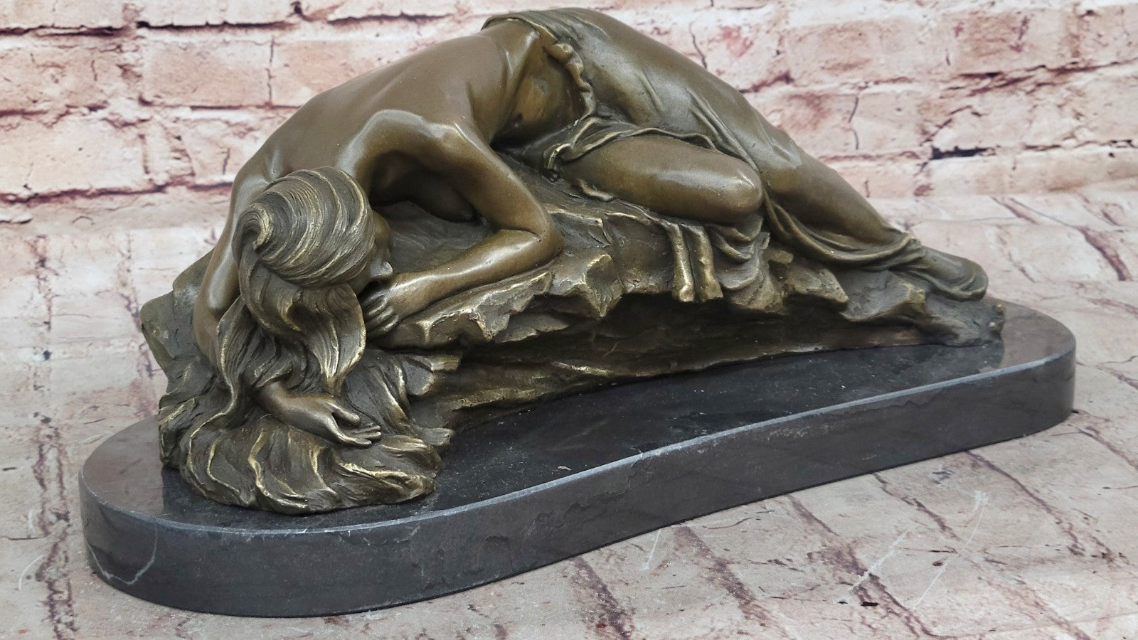 Vintage Bronze Sculpture of a Sleeping Nude Woman - Well Modeled Cast - SALE