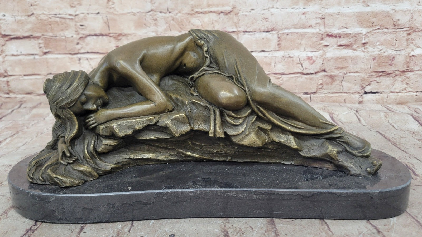 Vintage Bronze Sculpture of a Sleeping Nude Woman - Well Modeled Cast - SALE