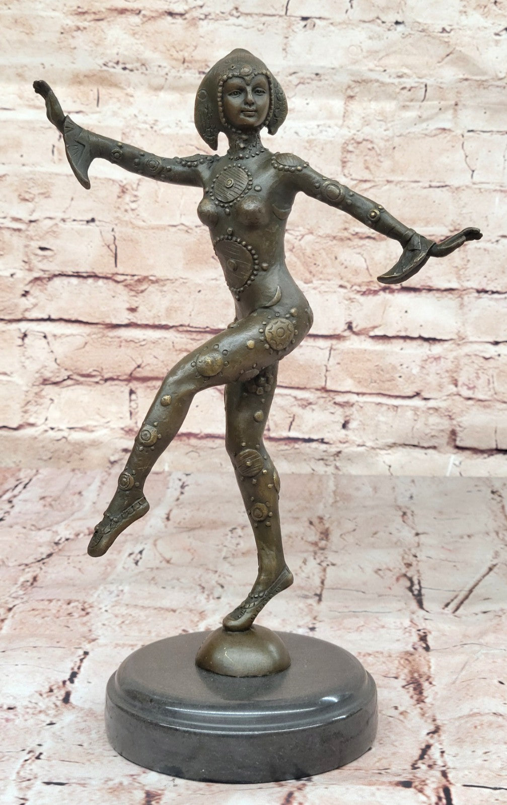 Art Deco French Dancer by D.H Chiparus Classic Dance Bronze Sculpture Statue