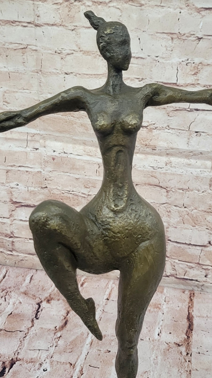 Abstract Figurine: Signed Bronze Fertility Goddess Art for Home or Office